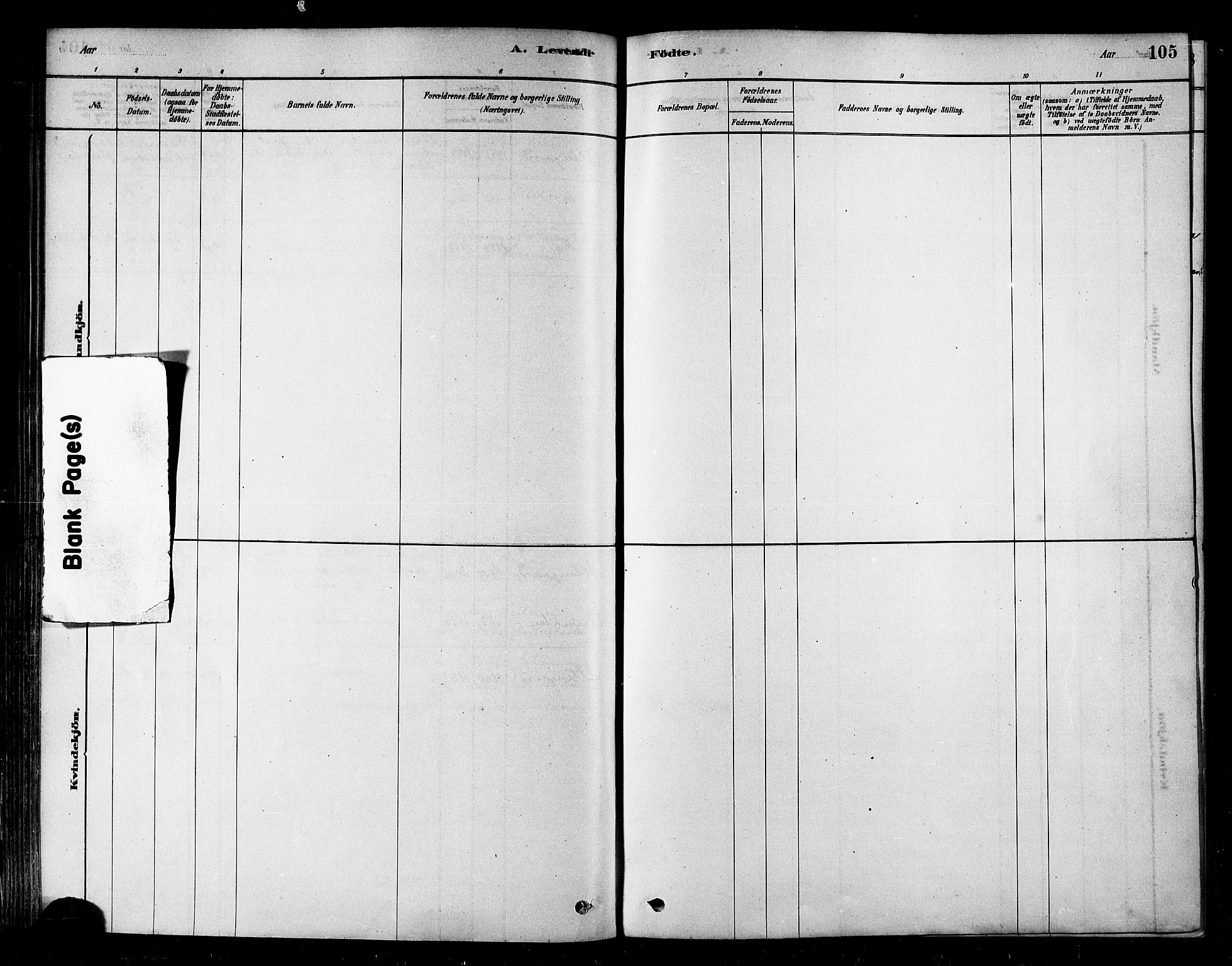 Alta sokneprestkontor, AV/SATØ-S-1338/H/Ha/L0002.kirke: Parish register (official) no. 2, 1879-1892, p. 105