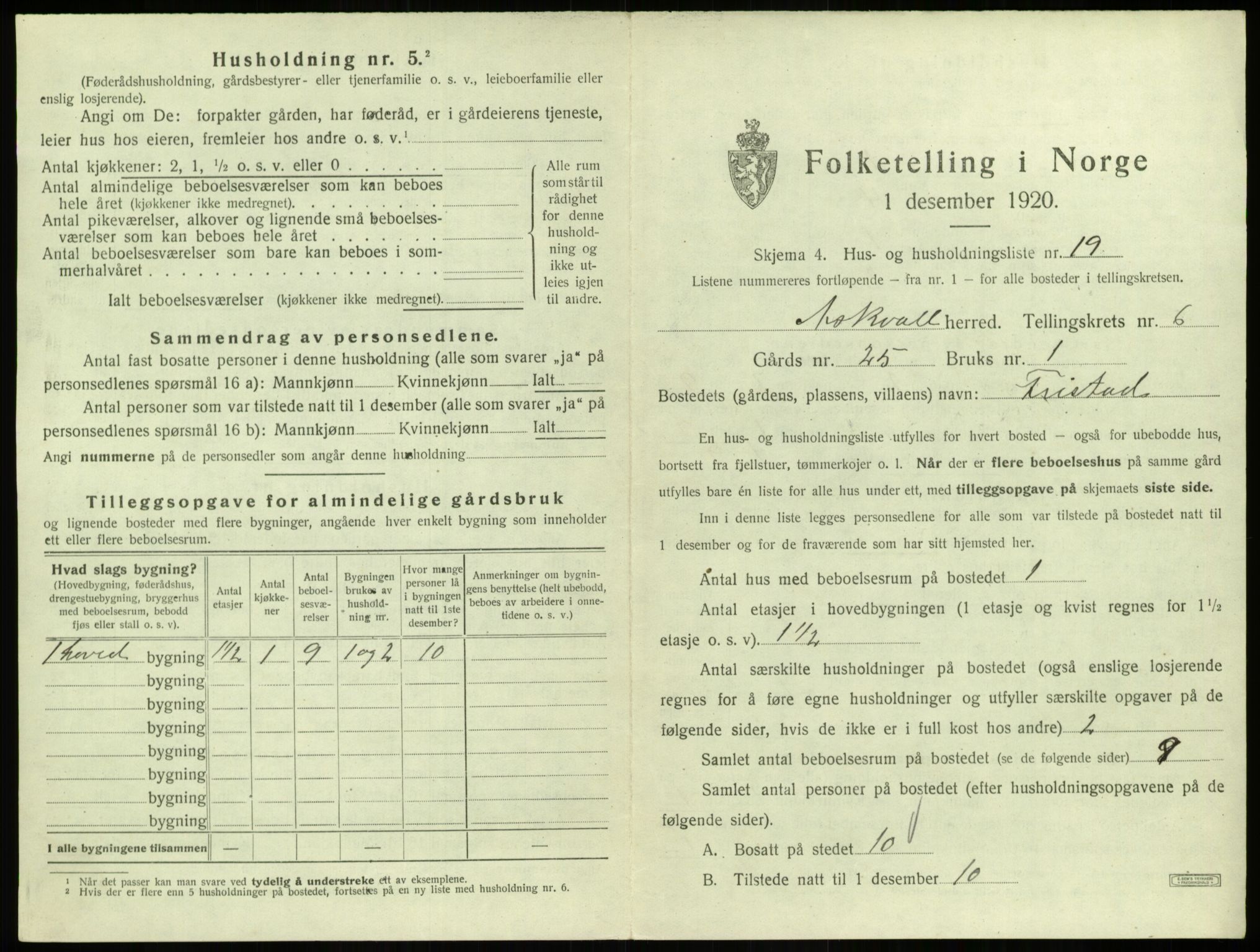 SAB, 1920 census for Askvoll, 1920, p. 360