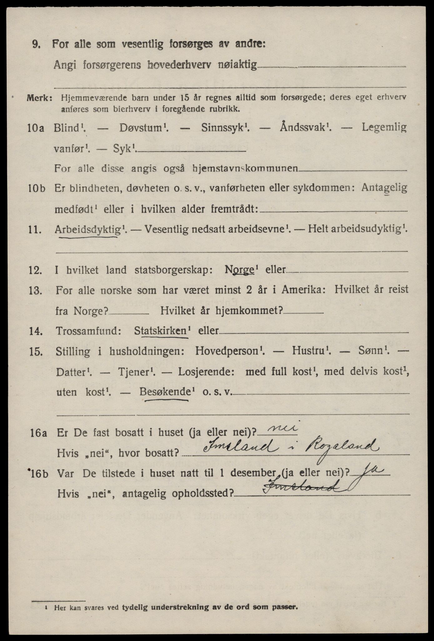 SAST, 1920 census for Sjernarøy, 1920, p. 991