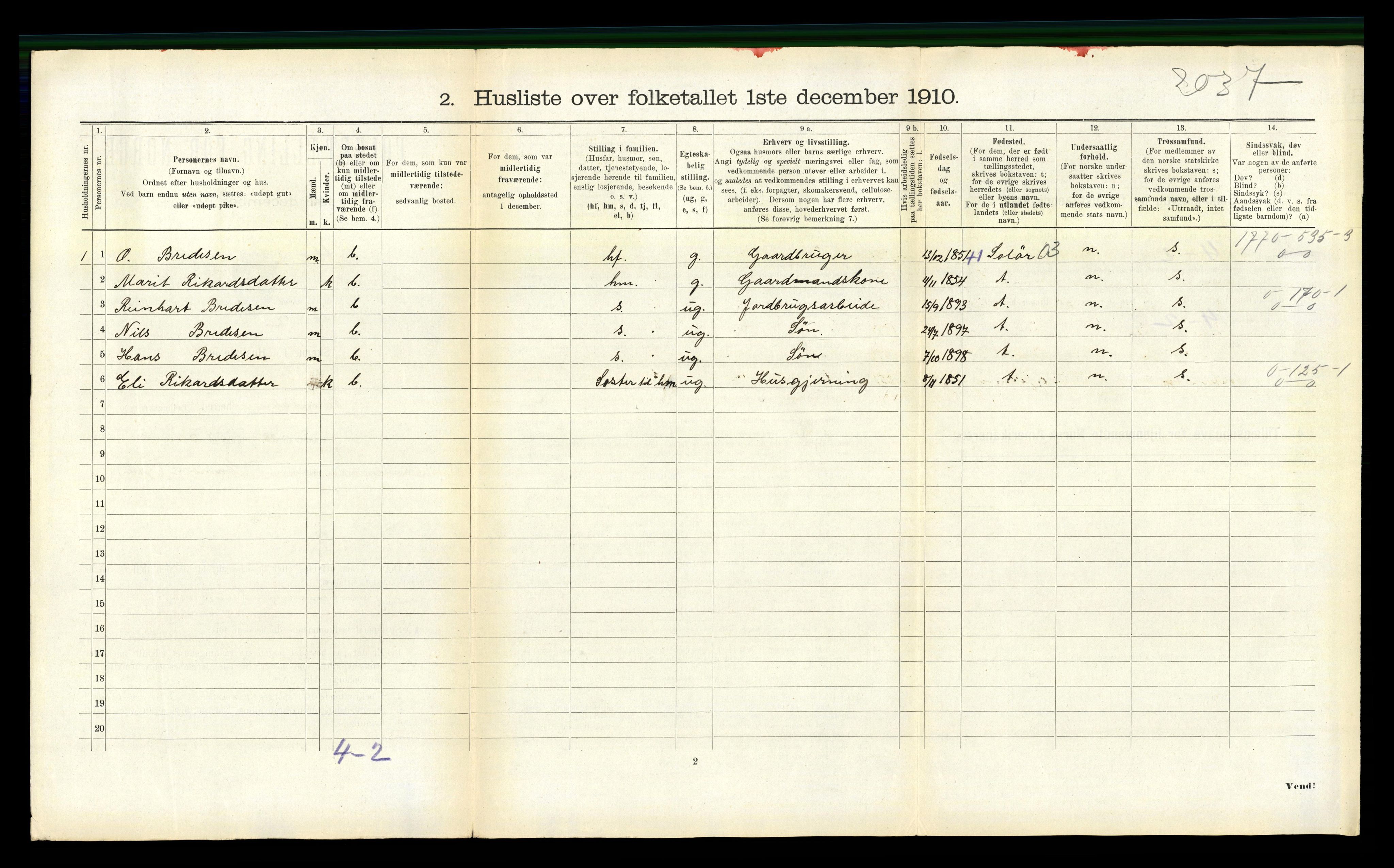 RA, 1910 census for Surnadal, 1910, p. 702