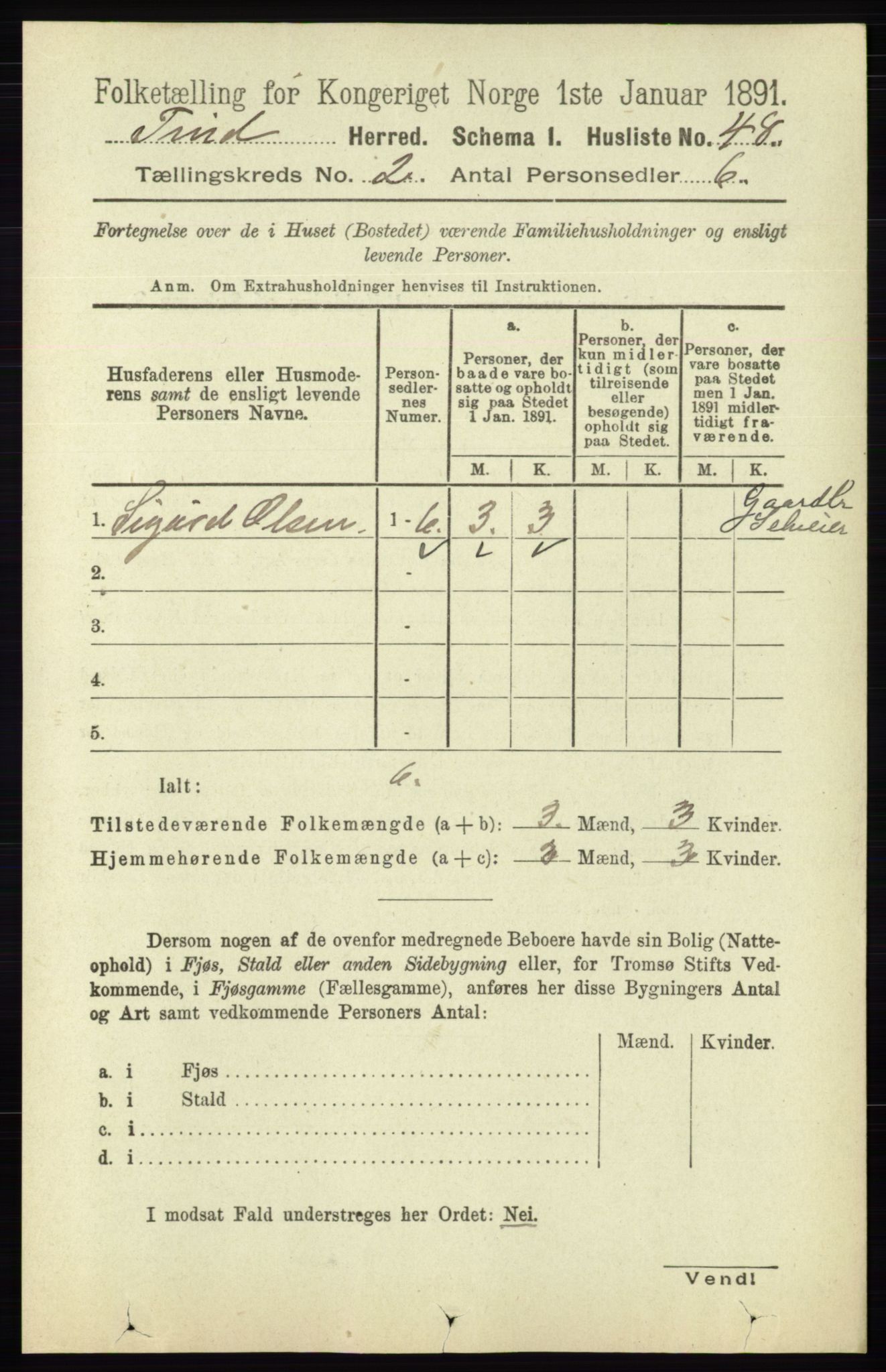 RA, 1891 census for 0826 Tinn, 1891, p. 138