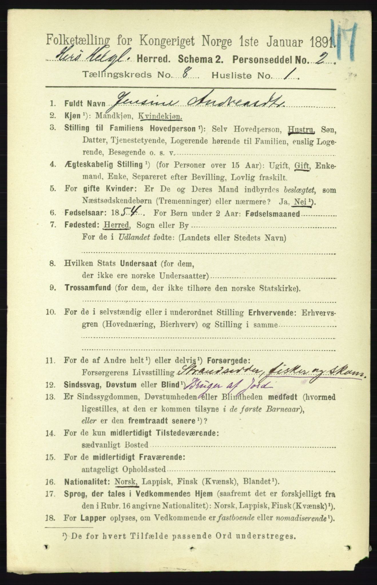 RA, 1891 census for 1818 Herøy, 1891, p. 2593