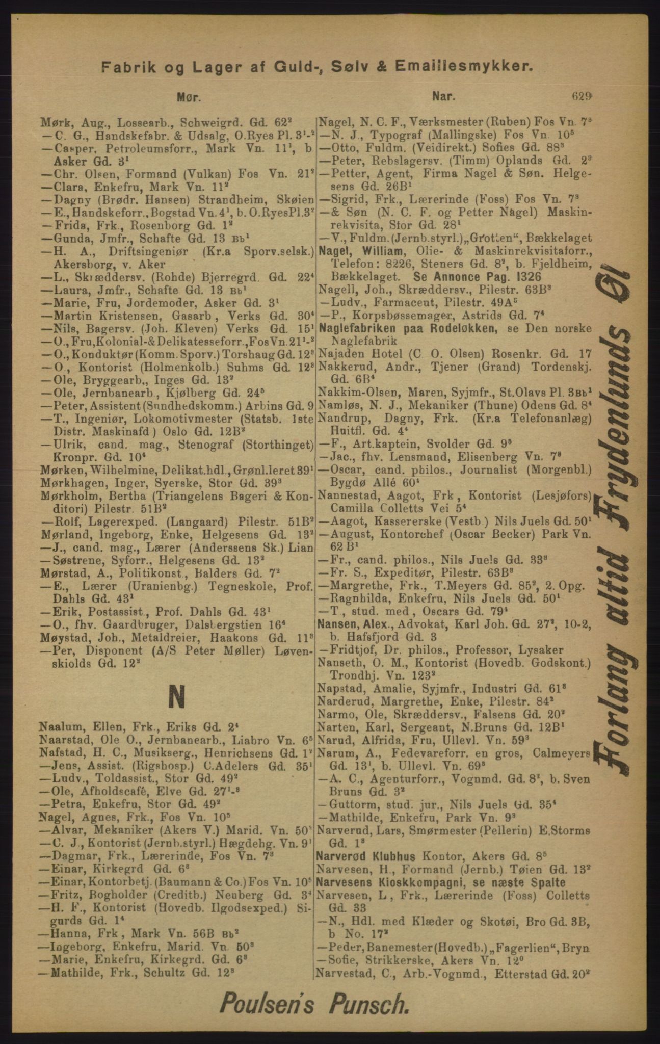 Kristiania/Oslo adressebok, PUBL/-, 1905, p. 629