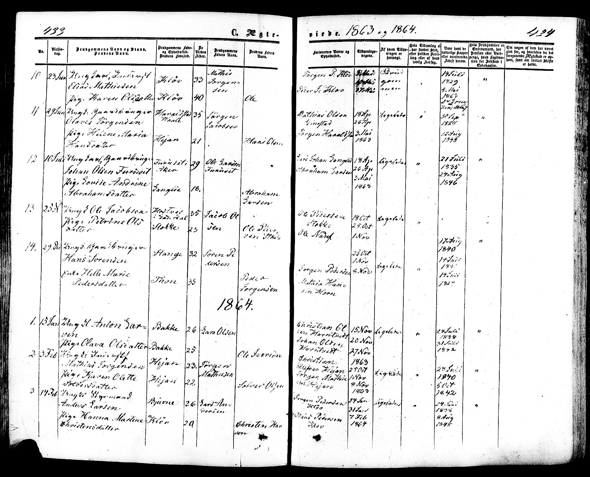 Ramnes kirkebøker, SAKO/A-314/F/Fa/L0006: Parish register (official) no. I 6, 1862-1877, p. 433-434