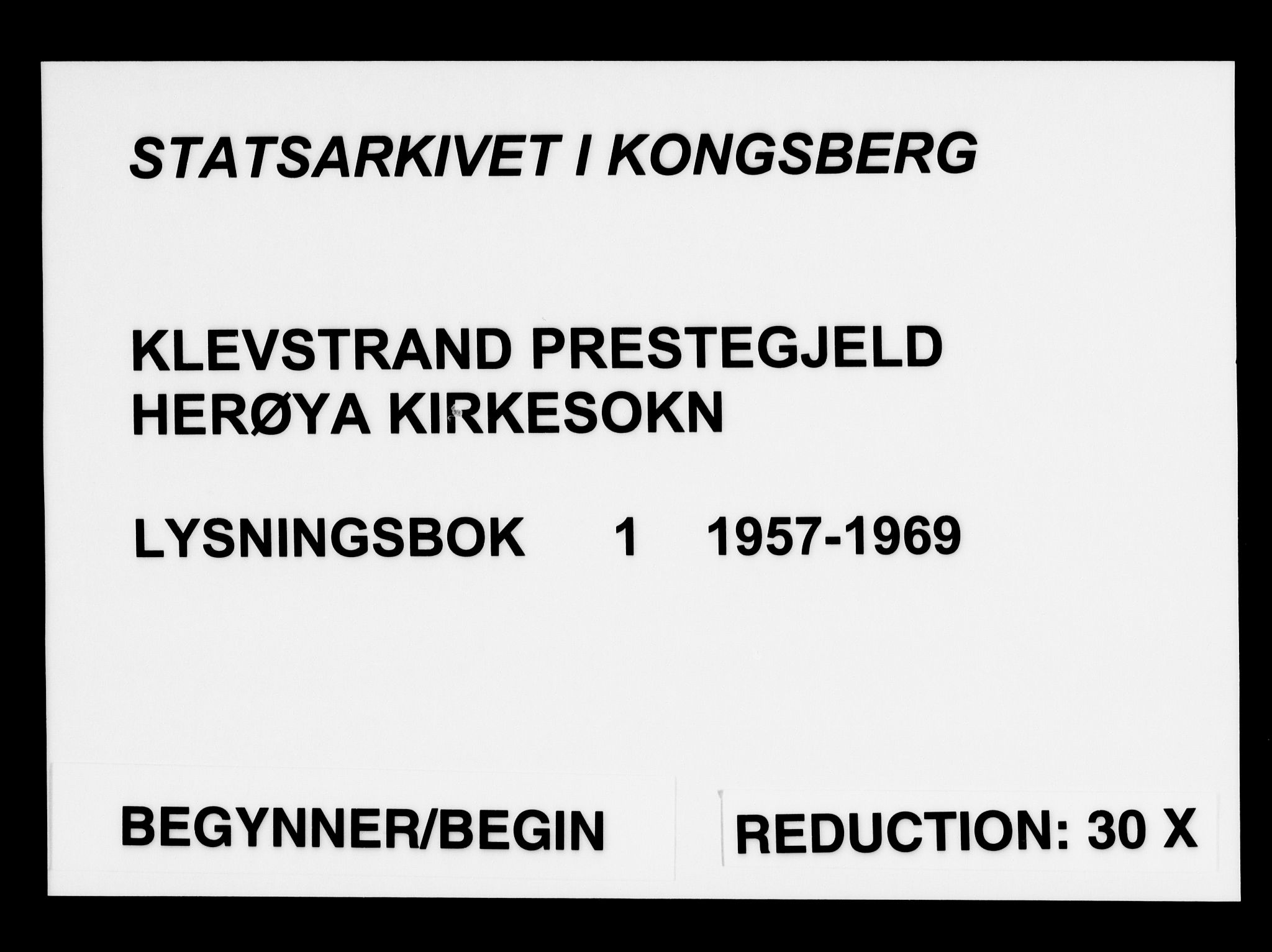 Klevstrand kirkebøker, SAKO/A-274/H/Ha: Banns register no. 1, 1957-1969