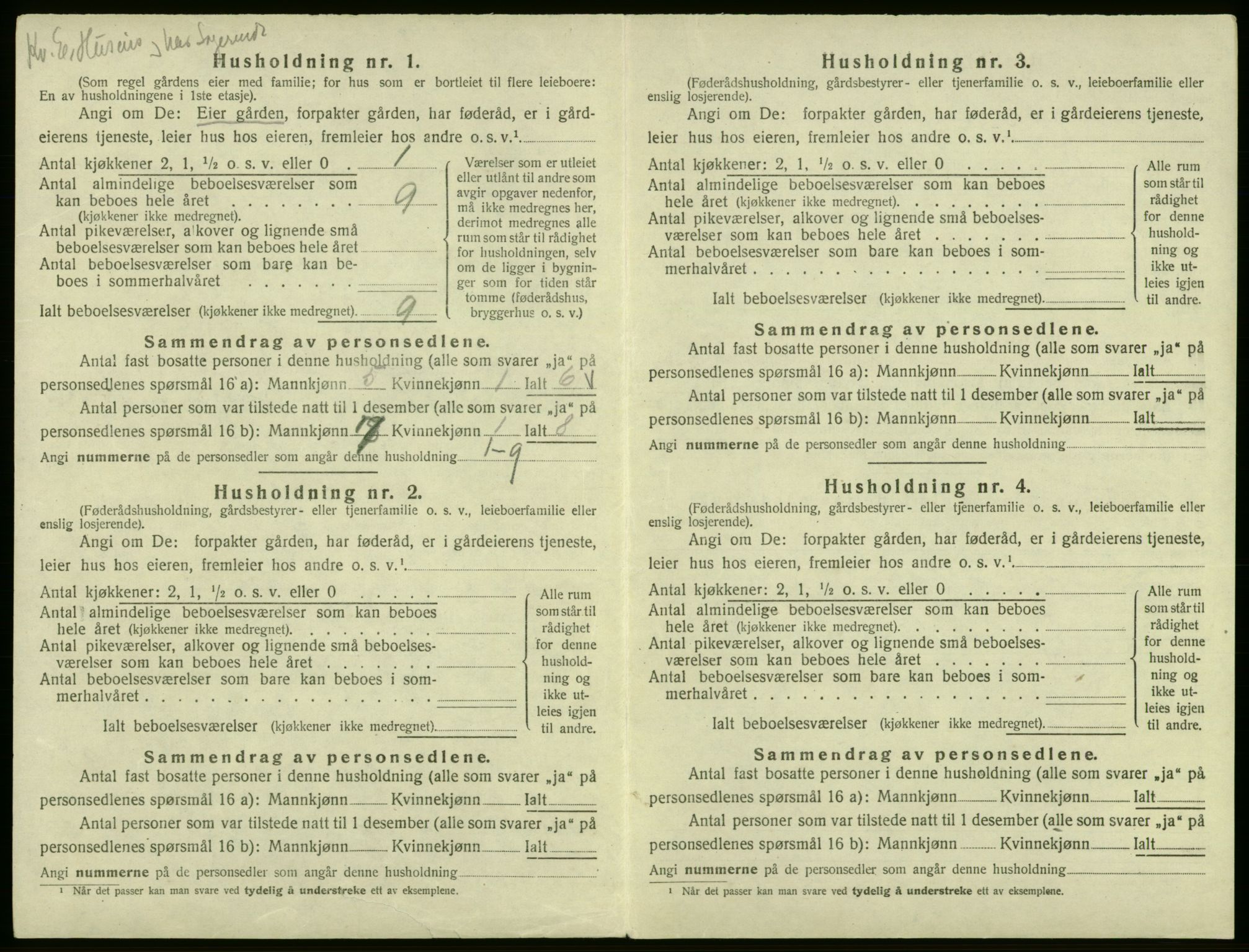 SAB, 1920 census for Odda, 1920, p. 718