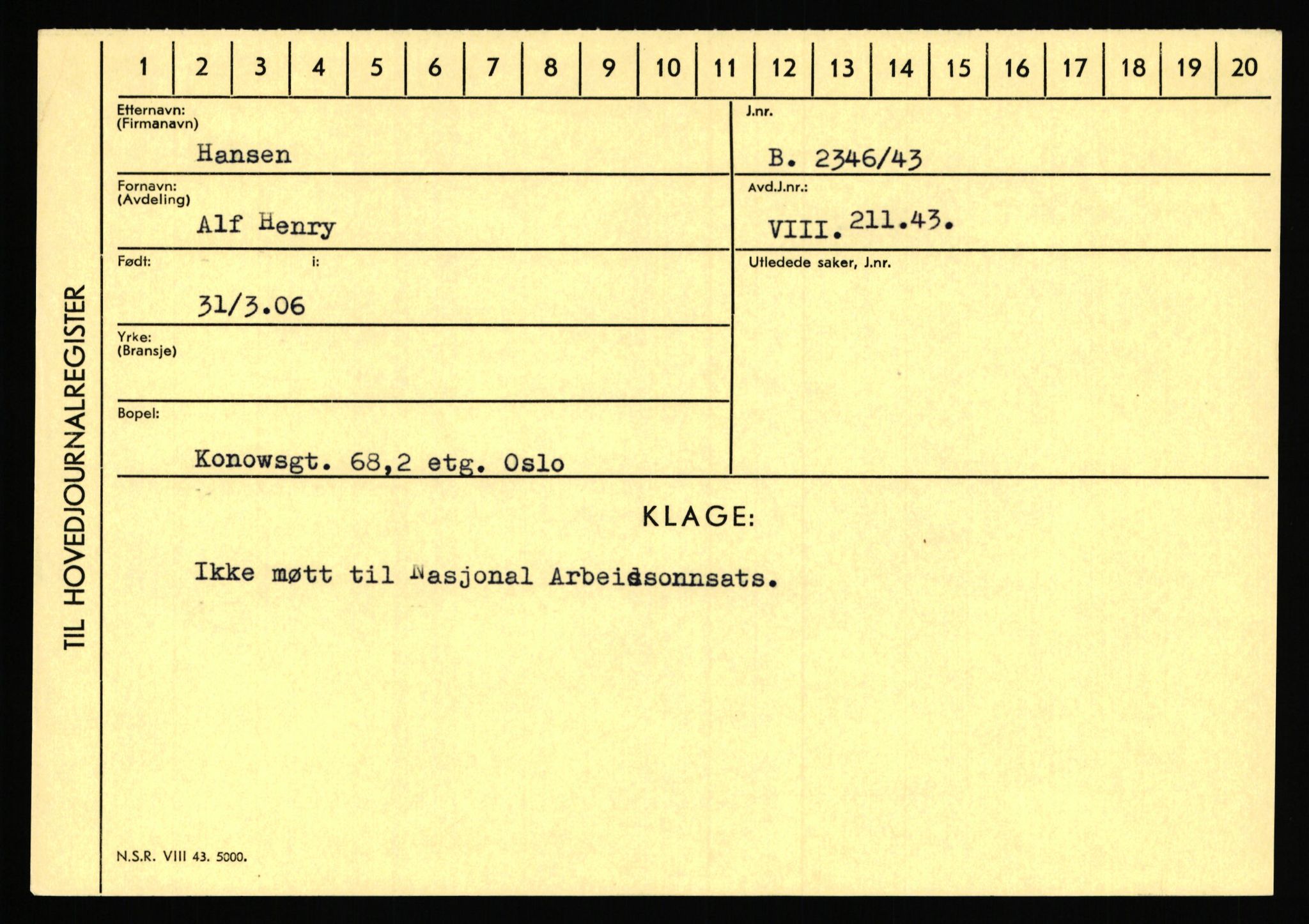 Statspolitiet - Hovedkontoret / Osloavdelingen, AV/RA-S-1329/C/Ca/L0006: Hanche - Hokstvedt, 1943-1945, p. 132