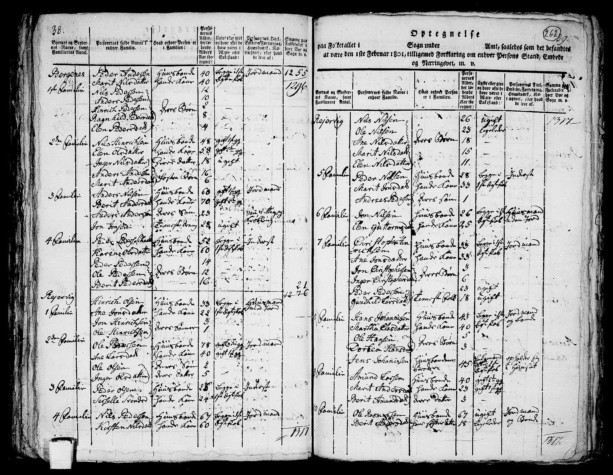 RA, 1801 census for 1936P Karlsøy, 1801, p. 261b-262a