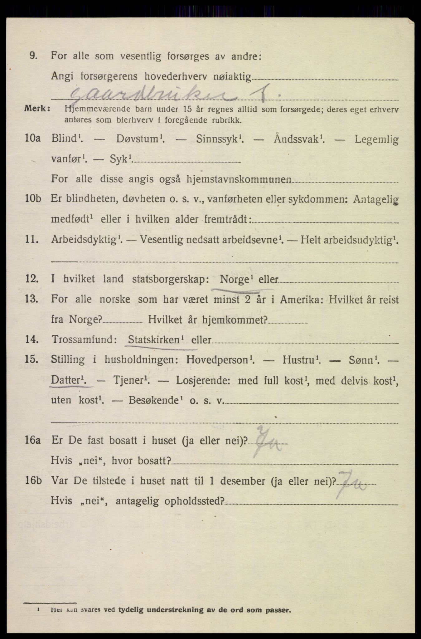 SAK, 1920 census for Feda, 1920, p. 2040