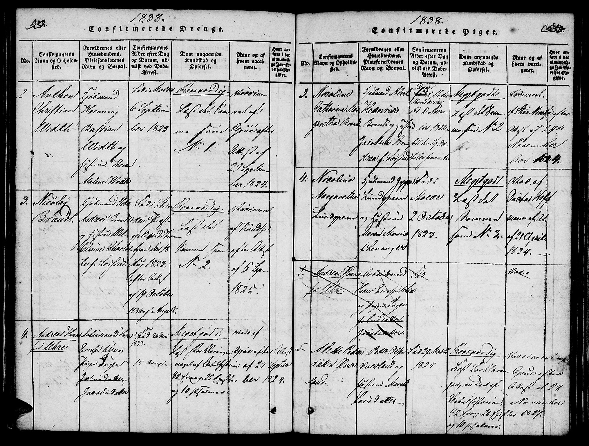Ministerialprotokoller, klokkerbøker og fødselsregistre - Møre og Romsdal, SAT/A-1454/558/L0688: Parish register (official) no. 558A02, 1818-1843, p. 532-533