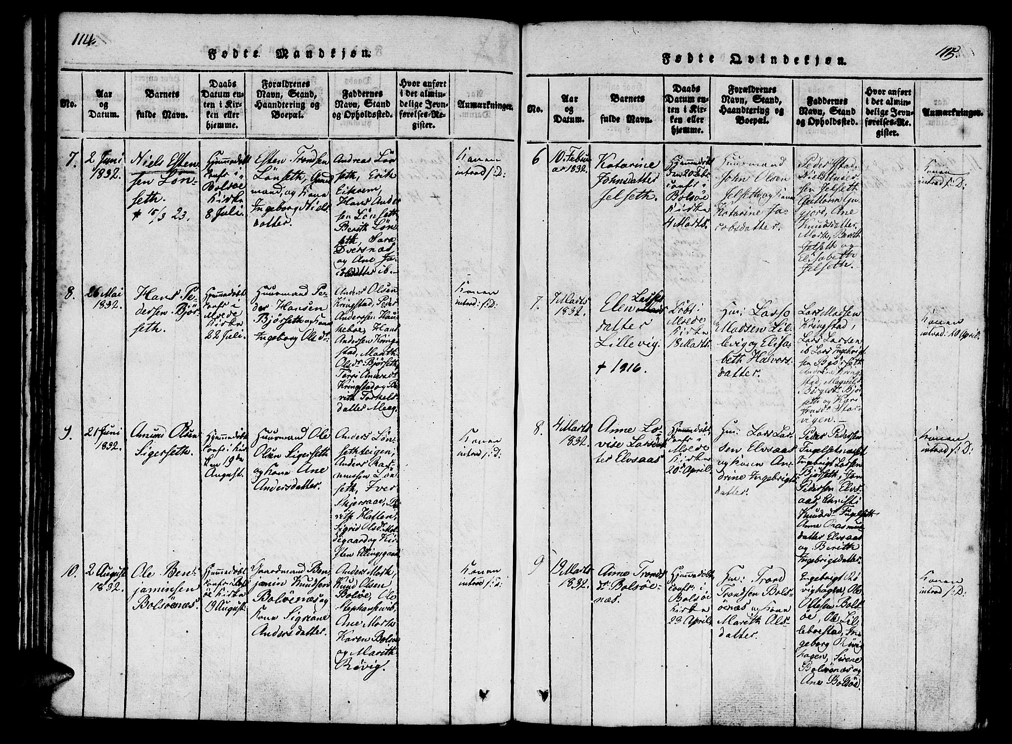 Ministerialprotokoller, klokkerbøker og fødselsregistre - Møre og Romsdal, AV/SAT-A-1454/555/L0652: Parish register (official) no. 555A03, 1817-1843, p. 114-115