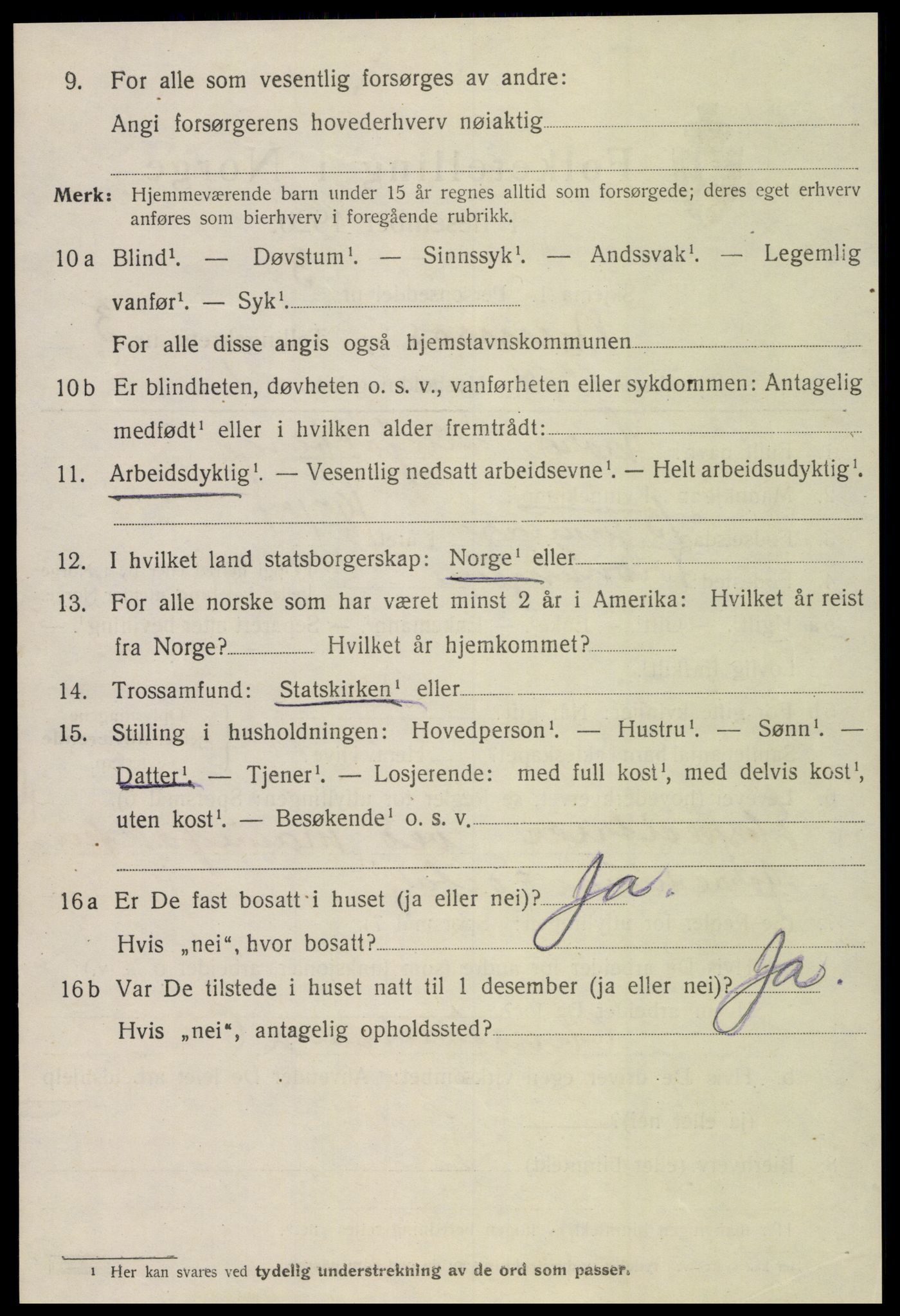 SAT, 1920 census for Namsos, 1920, p. 4796