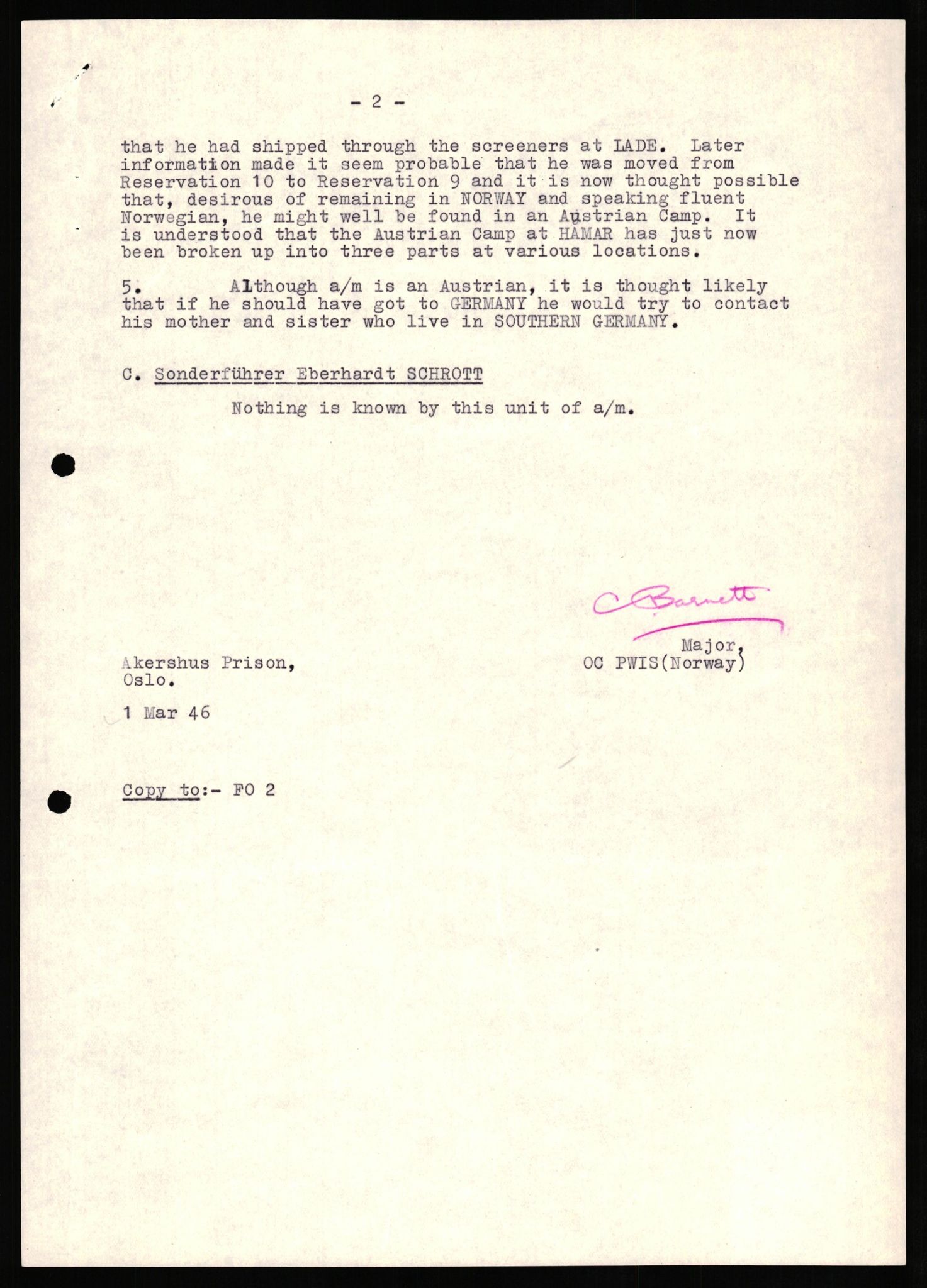 Forsvaret, Forsvarets overkommando II, AV/RA-RAFA-3915/D/Db/L0027: CI Questionaires. Tyske okkupasjonsstyrker i Norge. Tyskere., 1945-1946, p. 185