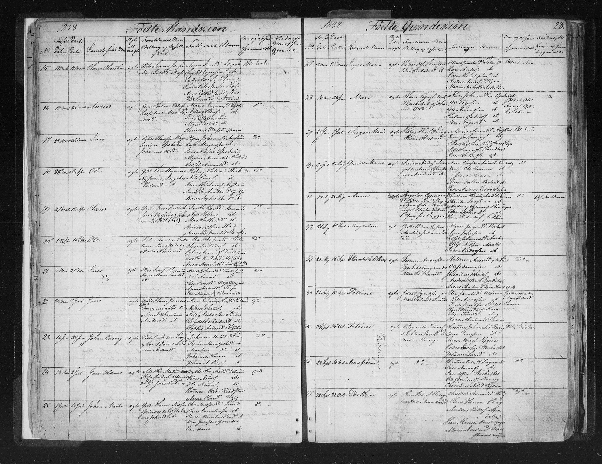 Aremark prestekontor Kirkebøker, AV/SAO-A-10899/F/Fc/L0002: Parish register (official) no. III 2, 1834-1849, p. 23