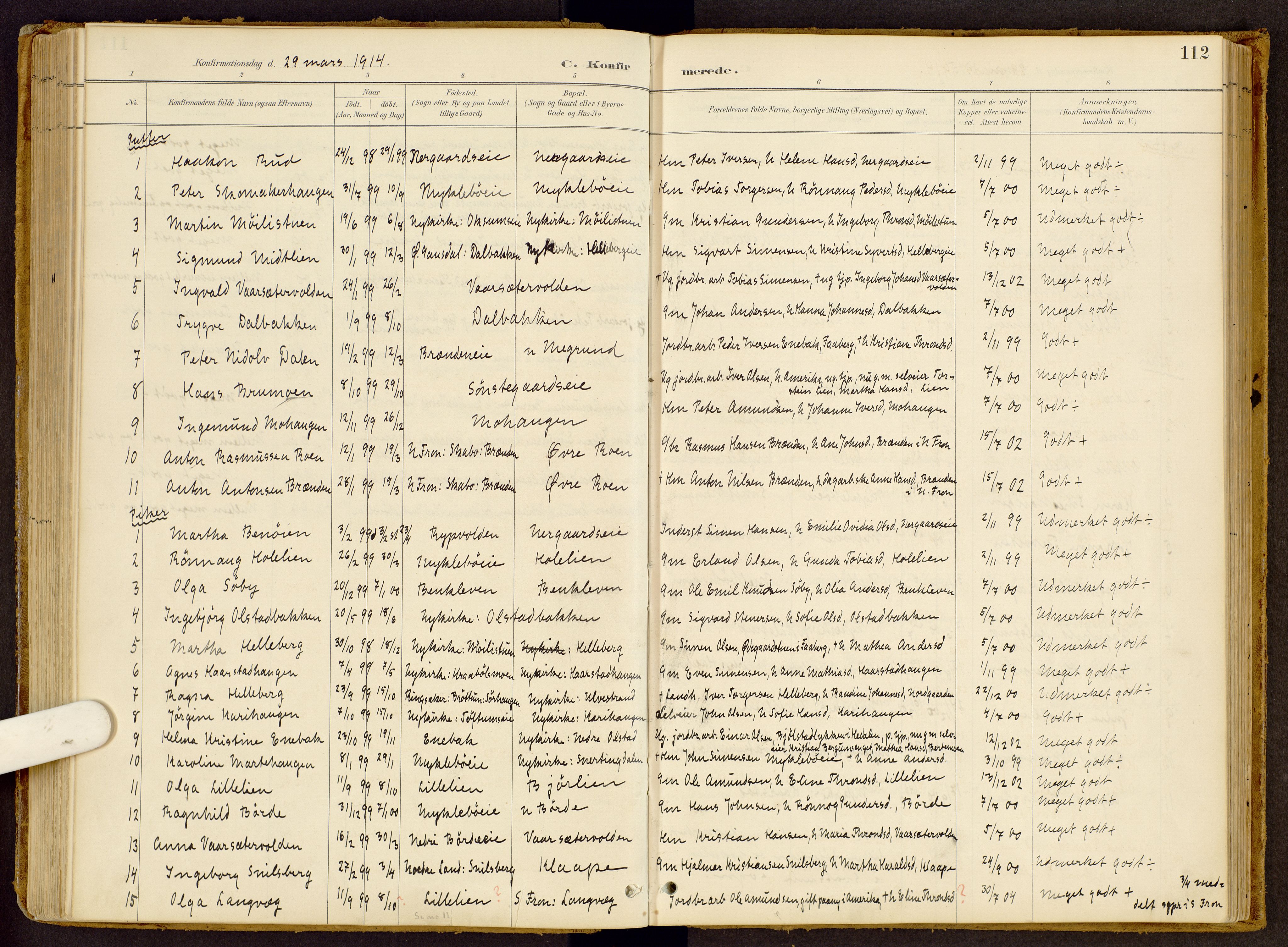 Vestre Gausdal prestekontor, SAH/PREST-094/H/Ha/Haa/L0002: Parish register (official) no. 2, 1887-1918, p. 112