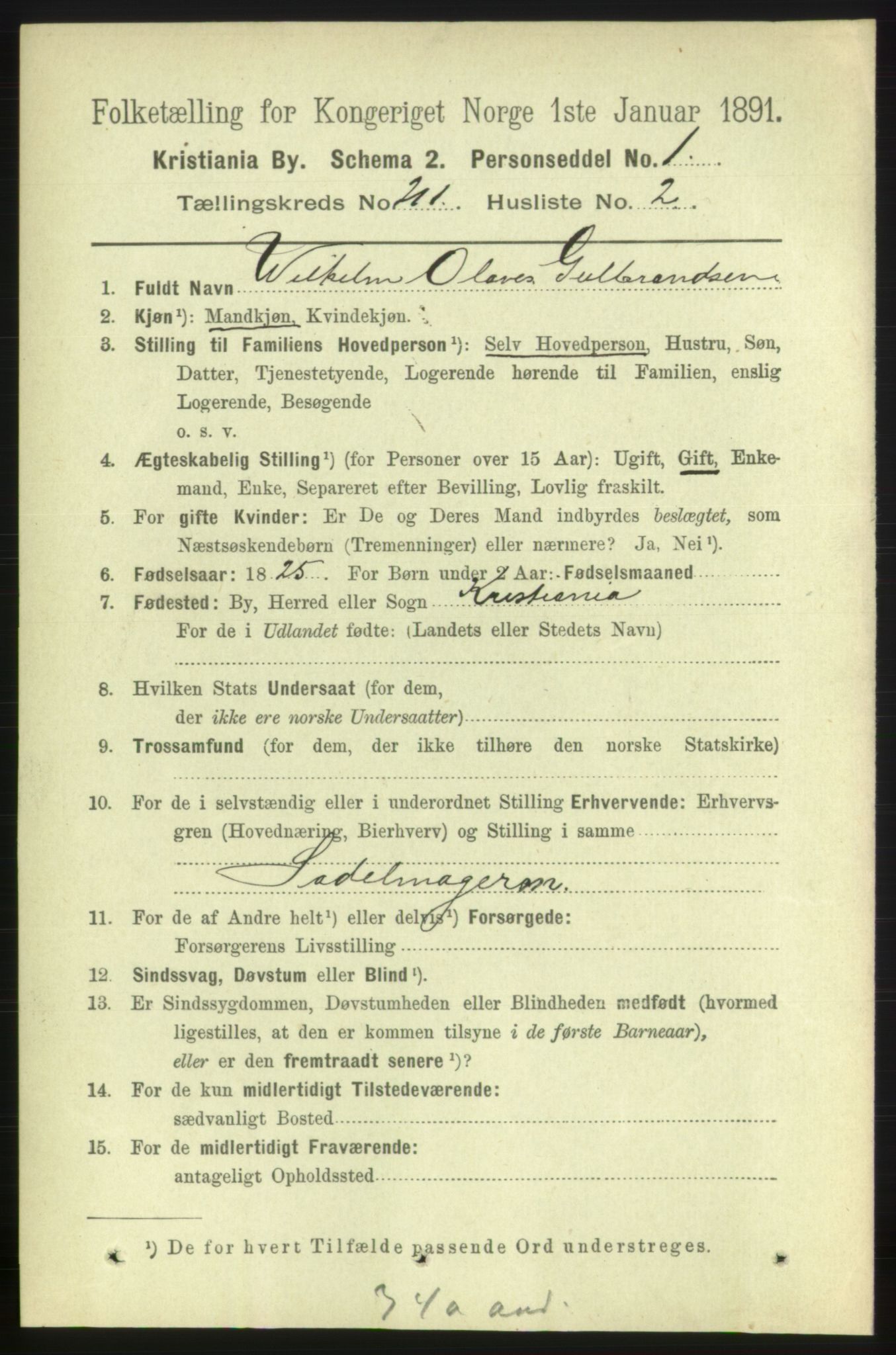 RA, 1891 census for 0301 Kristiania, 1891, p. 125915