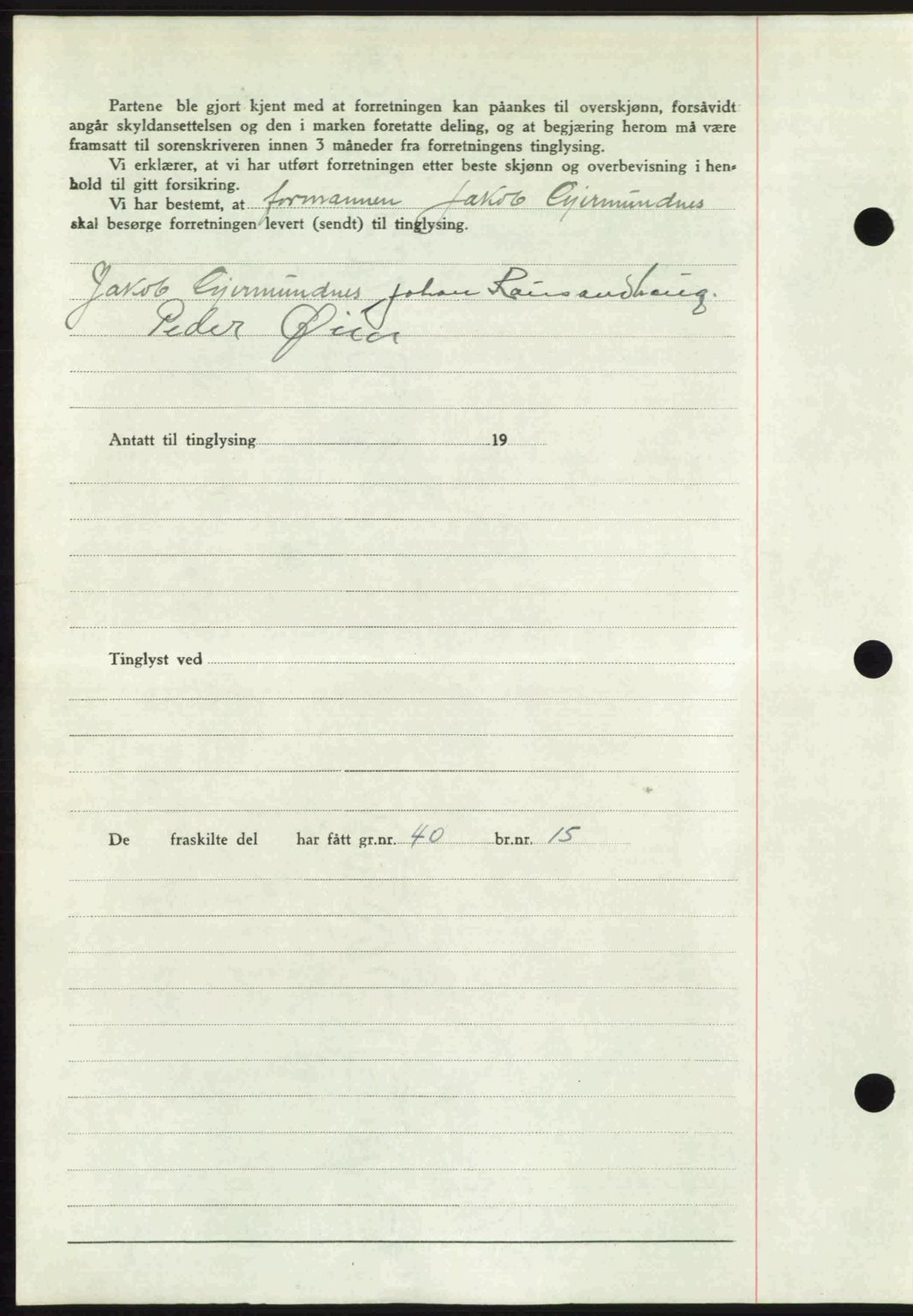Romsdal sorenskriveri, SAT/A-4149/1/2/2C: Mortgage book no. A24, 1947-1947, Diary no: : 2188/1947