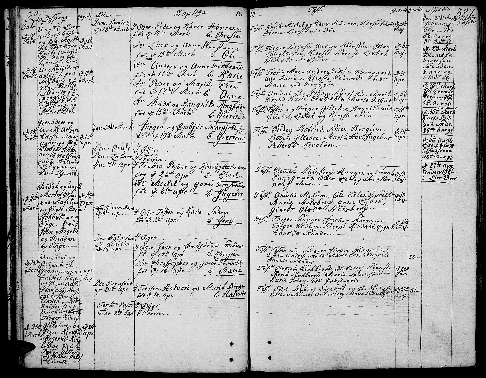 Øyer prestekontor, SAH/PREST-084/H/Ha/Haa/L0003: Parish register (official) no. 3, 1784-1824, p. 326-327