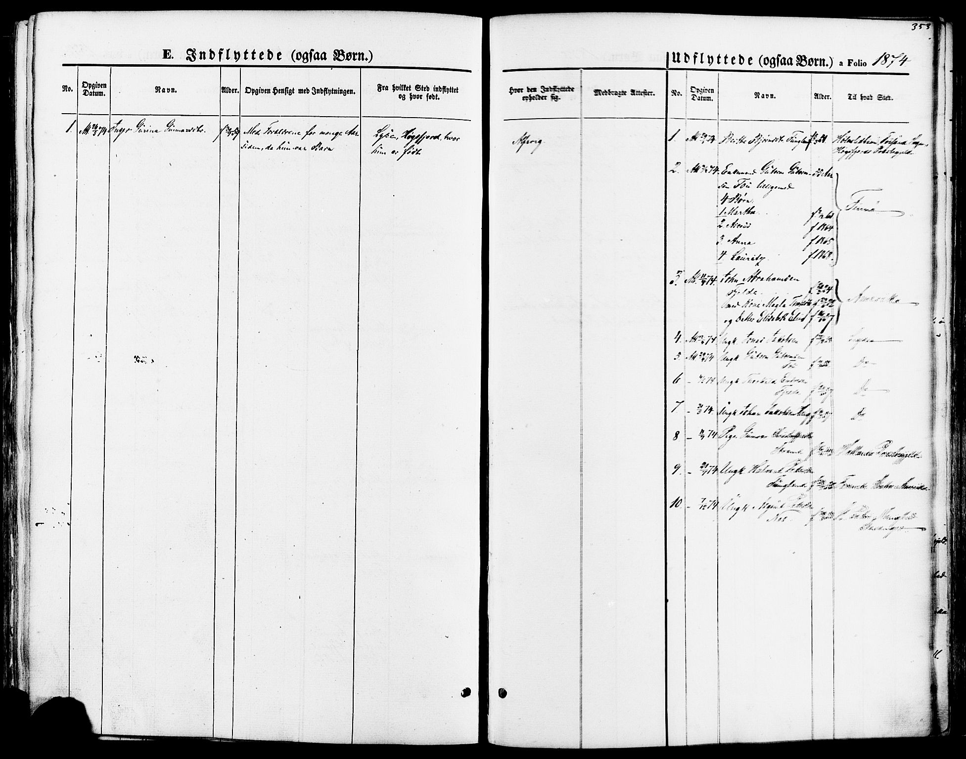 Strand sokneprestkontor, SAST/A-101828/H/Ha/Haa/L0007: Parish register (official) no. A 7, 1855-1881, p. 353