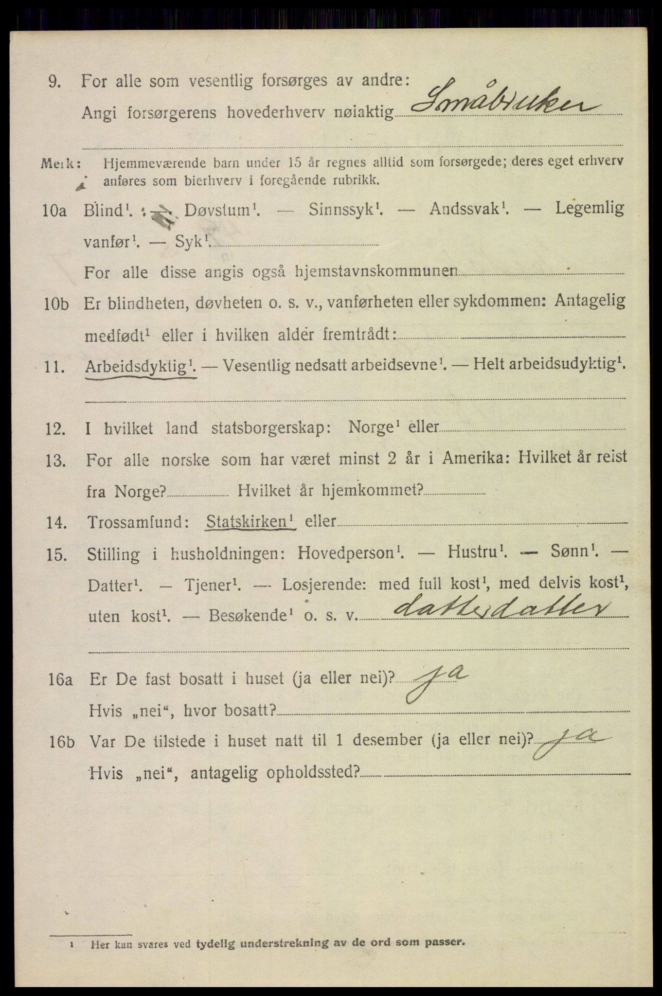 SAH, 1920 census for Eidskog, 1920, p. 8536