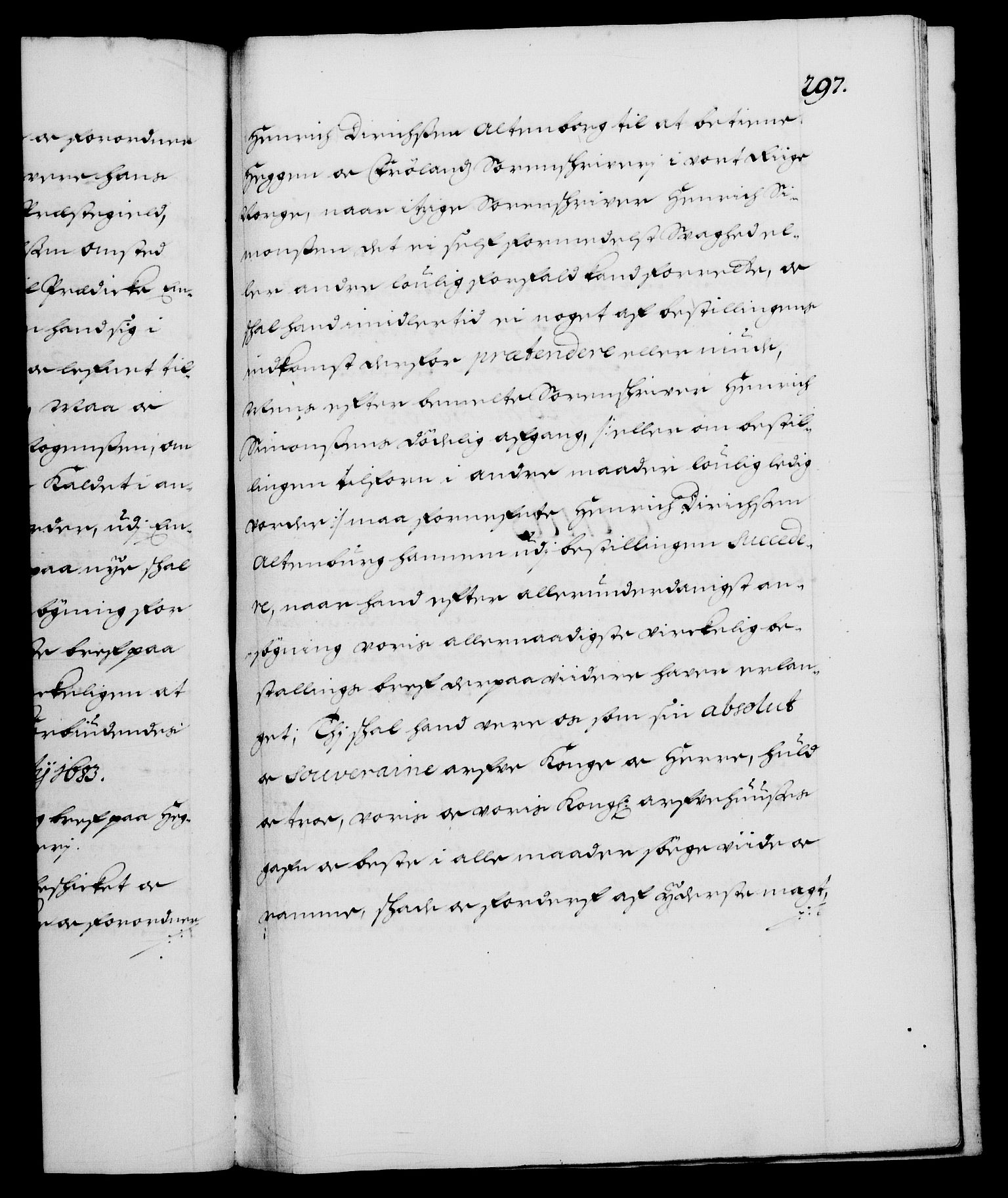 Danske Kanselli 1572-1799, AV/RA-EA-3023/F/Fc/Fca/Fcaa/L0013: Norske registre (mikrofilm), 1681-1684, p. 297a