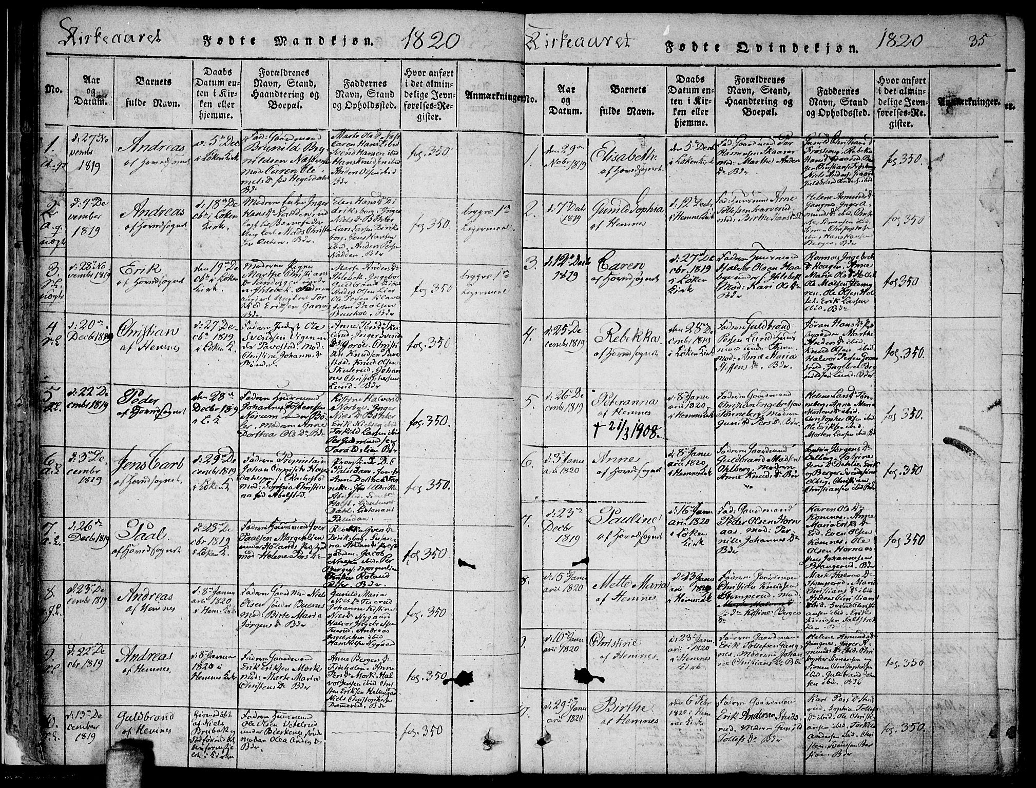 Høland prestekontor Kirkebøker, SAO/A-10346a/F/Fa/L0007: Parish register (official) no. I 7, 1814-1827, p. 35