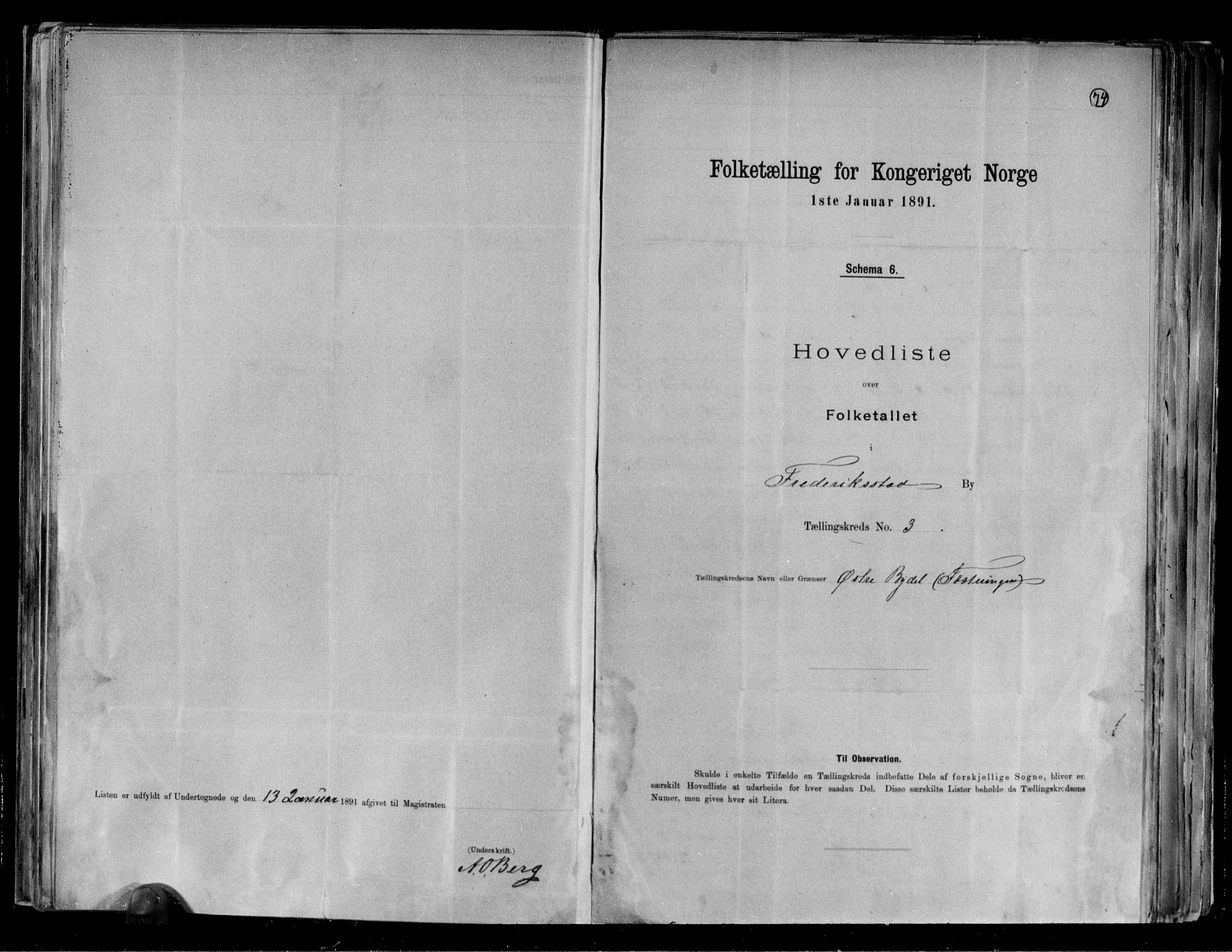 RA, 1891 census for 0103 Fredrikstad, 1891, p. 13