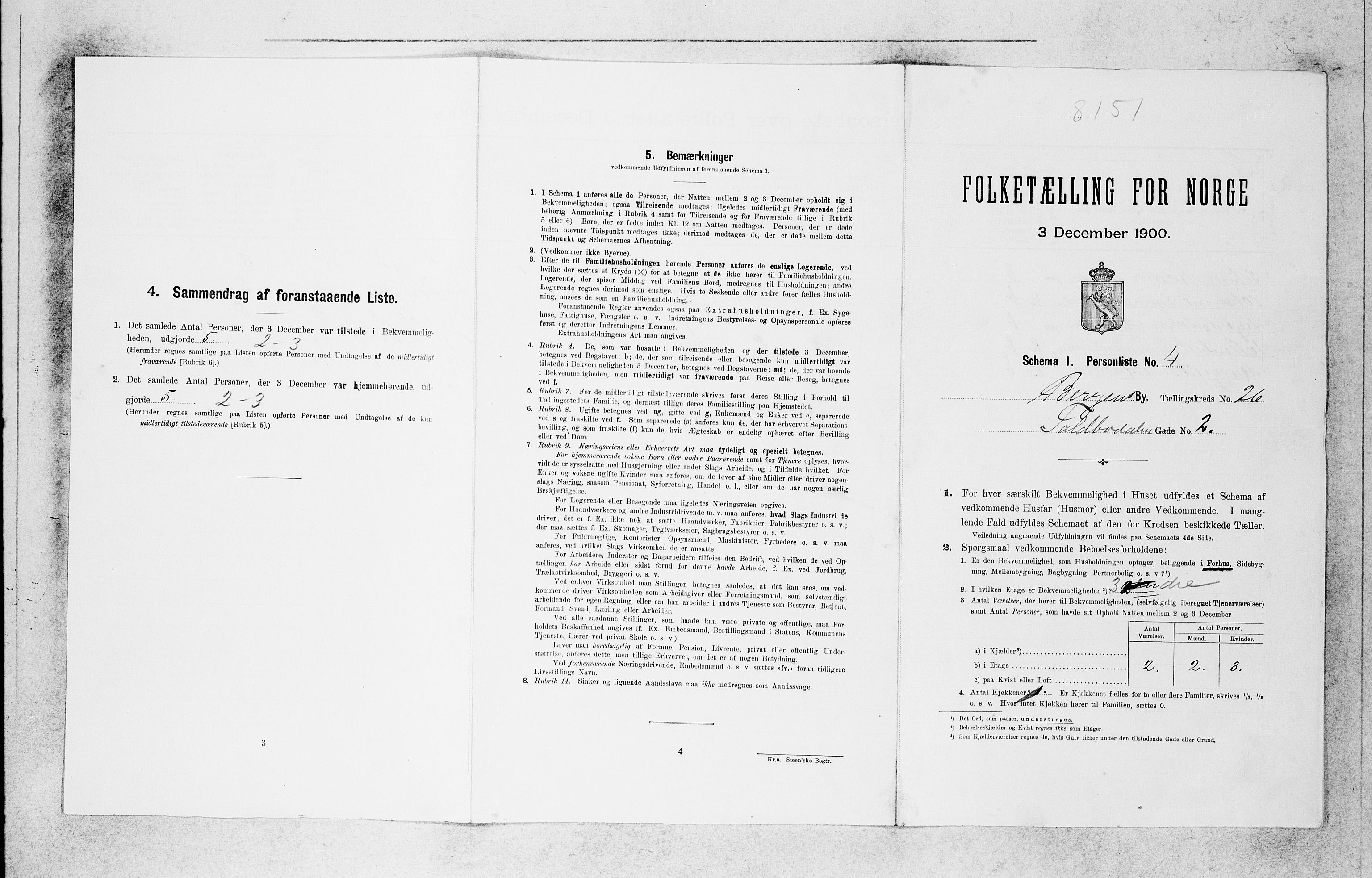 SAB, 1900 census for Bergen, 1900, p. 5366