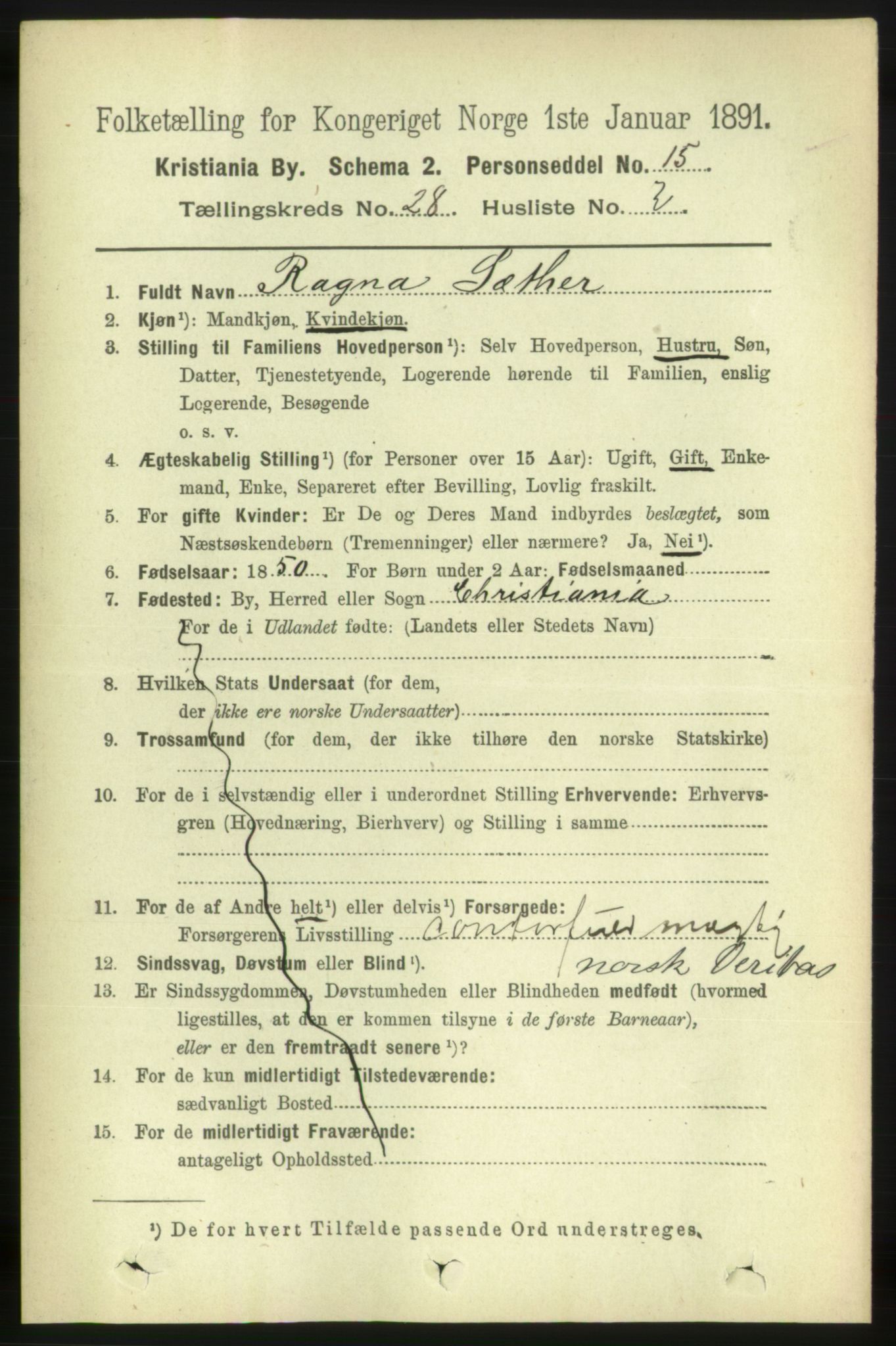 RA, 1891 census for 0301 Kristiania, 1891, p. 14338