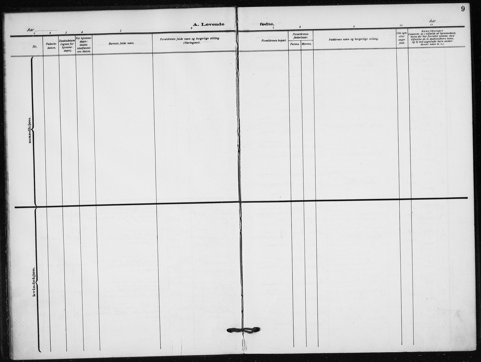 Hauge prestekontor Kirkebøker, AV/SAO-A-10849/F/Fa/L0001: Parish register (official) no. 1, 1917-1938, p. 9