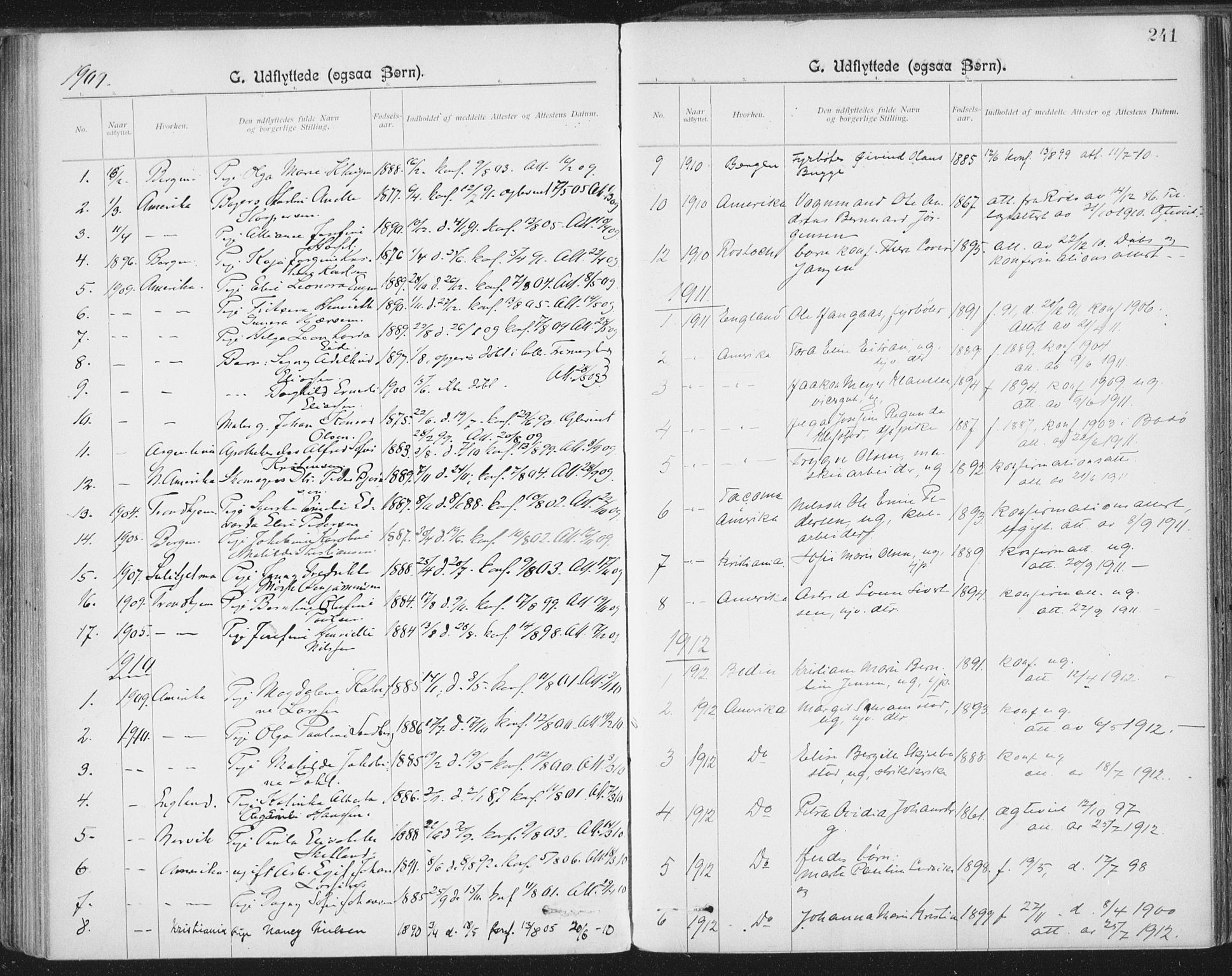 Ministerialprotokoller, klokkerbøker og fødselsregistre - Nordland, SAT/A-1459/801/L0012: Parish register (official) no. 801A12, 1900-1916, p. 241