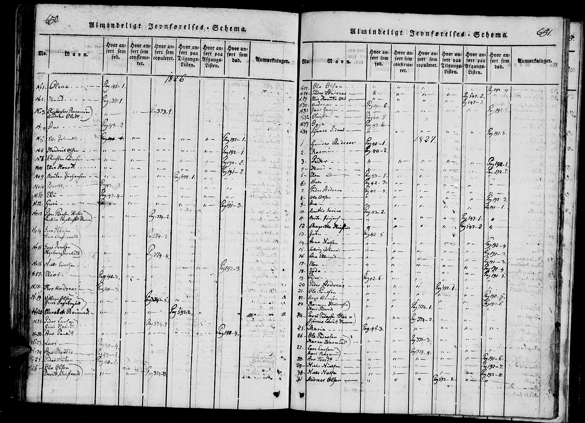 Ministerialprotokoller, klokkerbøker og fødselsregistre - Møre og Romsdal, AV/SAT-A-1454/561/L0727: Parish register (official) no. 561A01, 1817-1858, p. 650-651