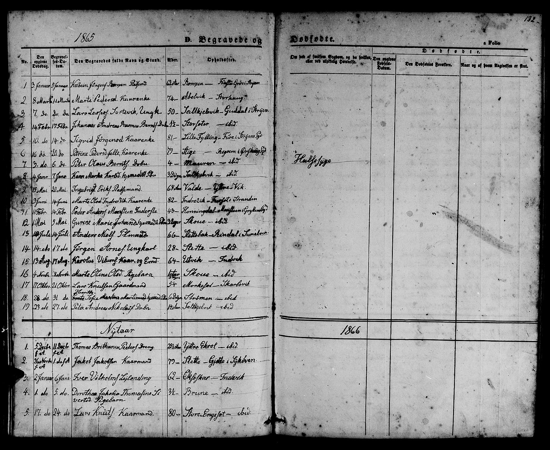 Ministerialprotokoller, klokkerbøker og fødselsregistre - Møre og Romsdal, SAT/A-1454/524/L0364: Parish register (copy) no. 524C05, 1865-1879, p. 132