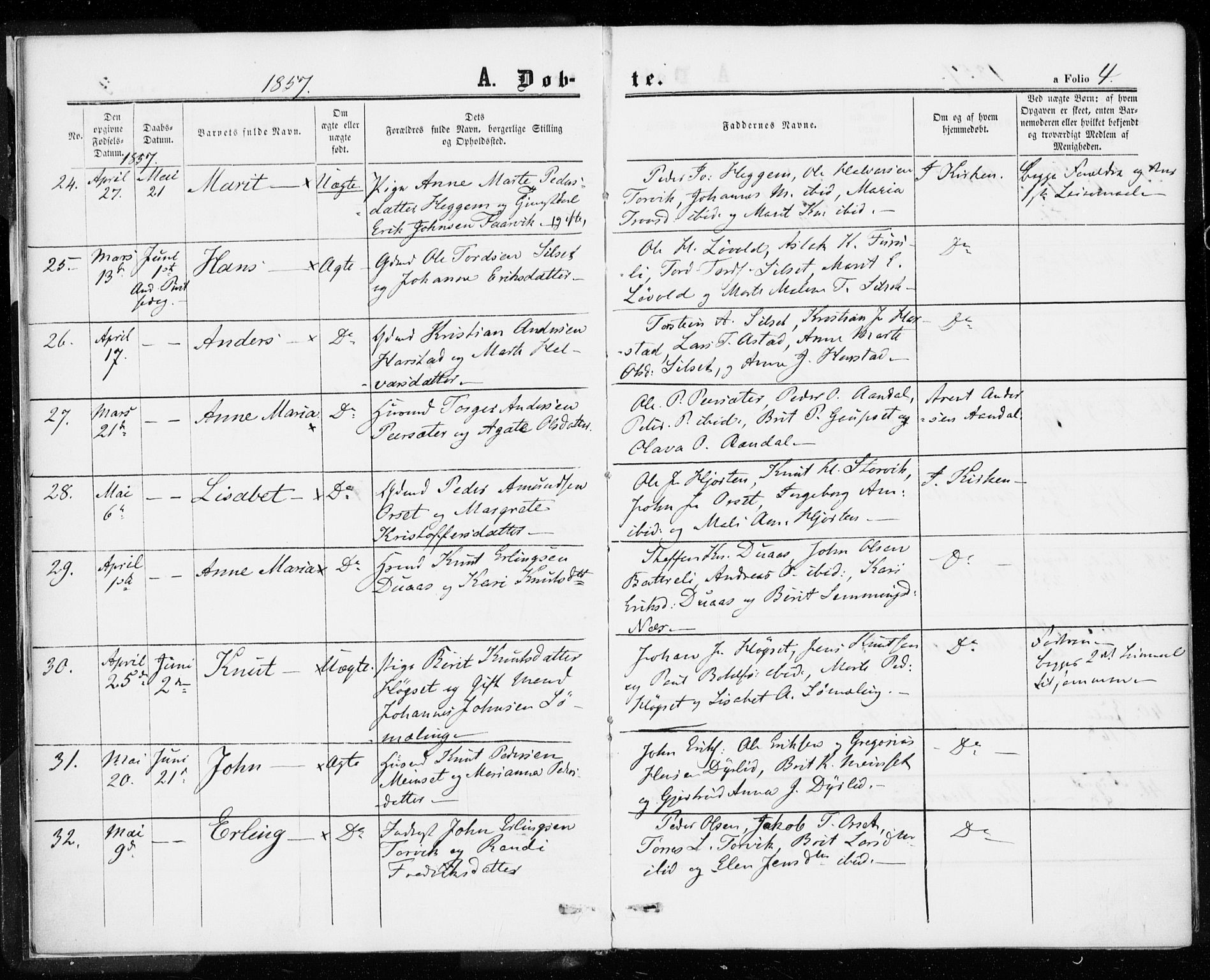 Ministerialprotokoller, klokkerbøker og fødselsregistre - Møre og Romsdal, AV/SAT-A-1454/584/L0965: Parish register (official) no. 584A05, 1857-1868, p. 4