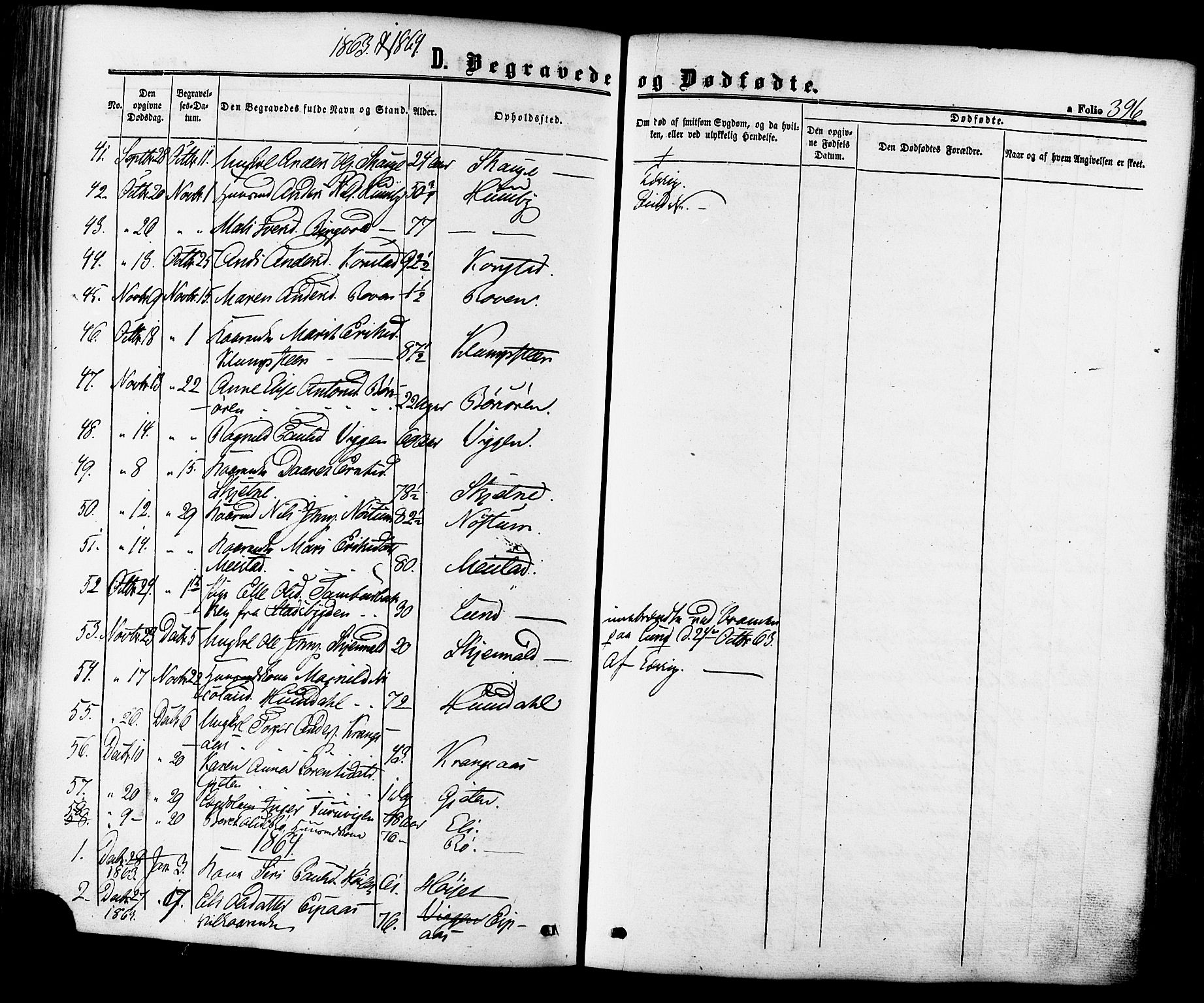 Ministerialprotokoller, klokkerbøker og fødselsregistre - Sør-Trøndelag, SAT/A-1456/665/L0772: Parish register (official) no. 665A07, 1856-1878, p. 396