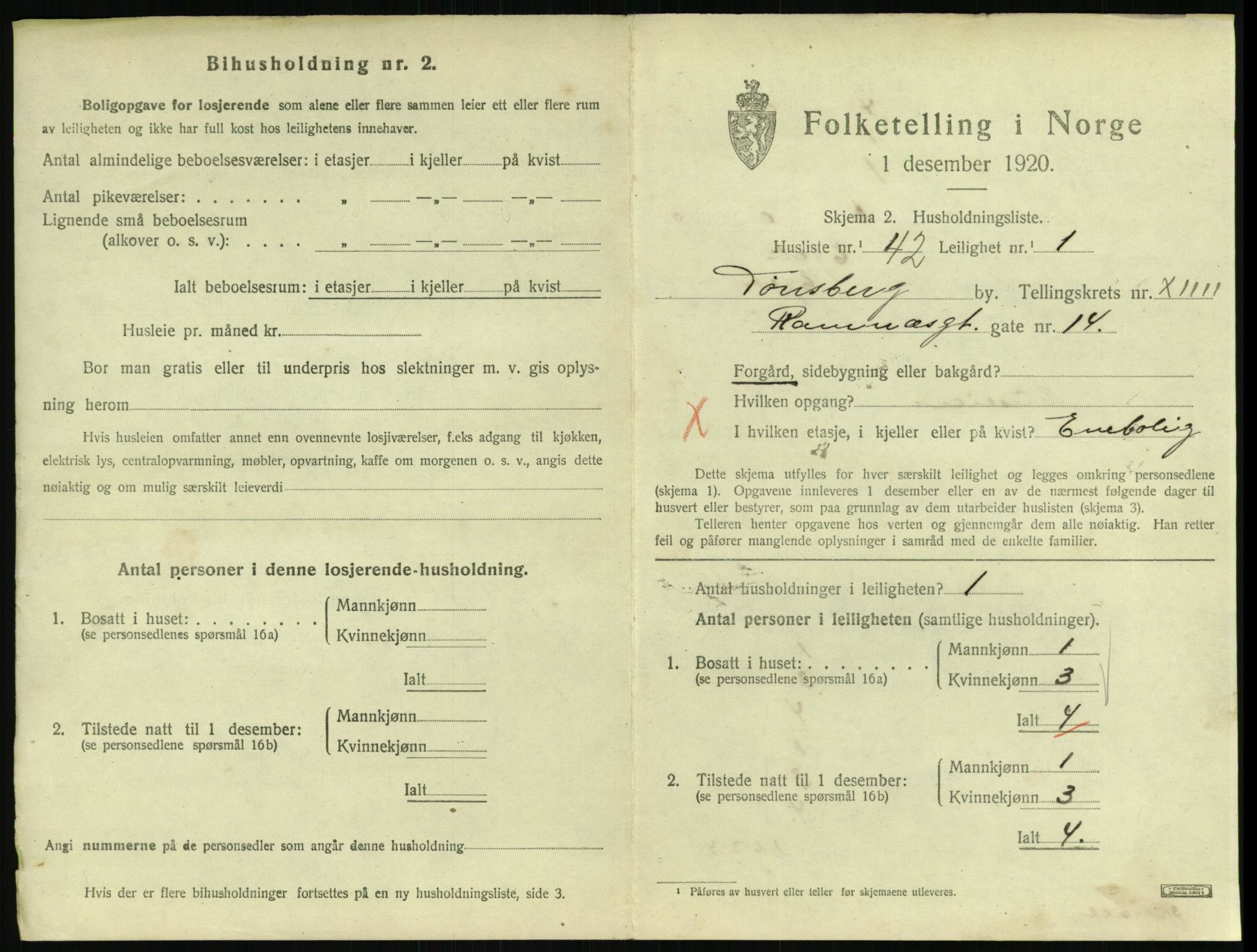 SAKO, 1920 census for Tønsberg, 1920, p. 6015