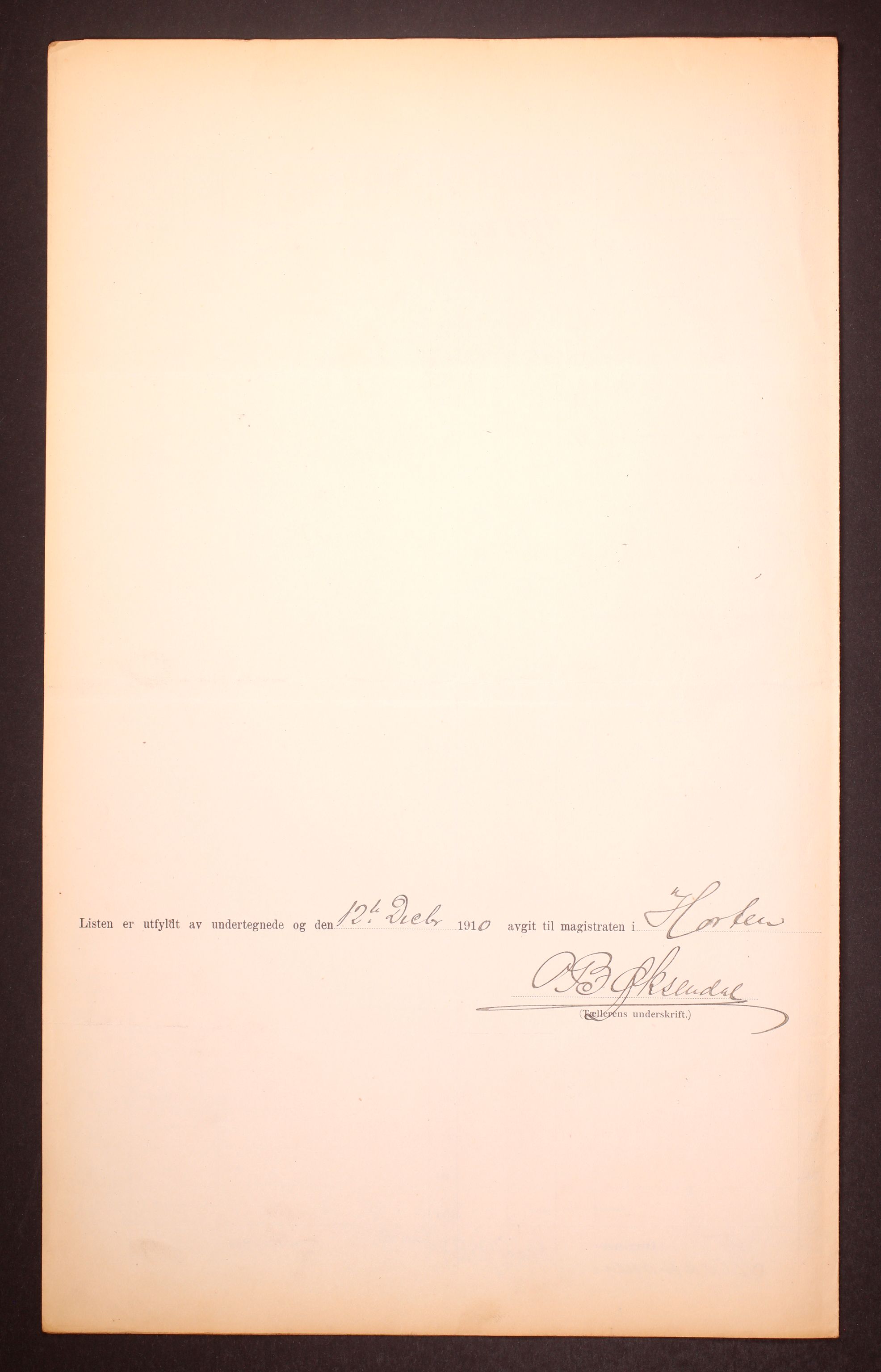 RA, 1910 census for Horten, 1910, p. 9