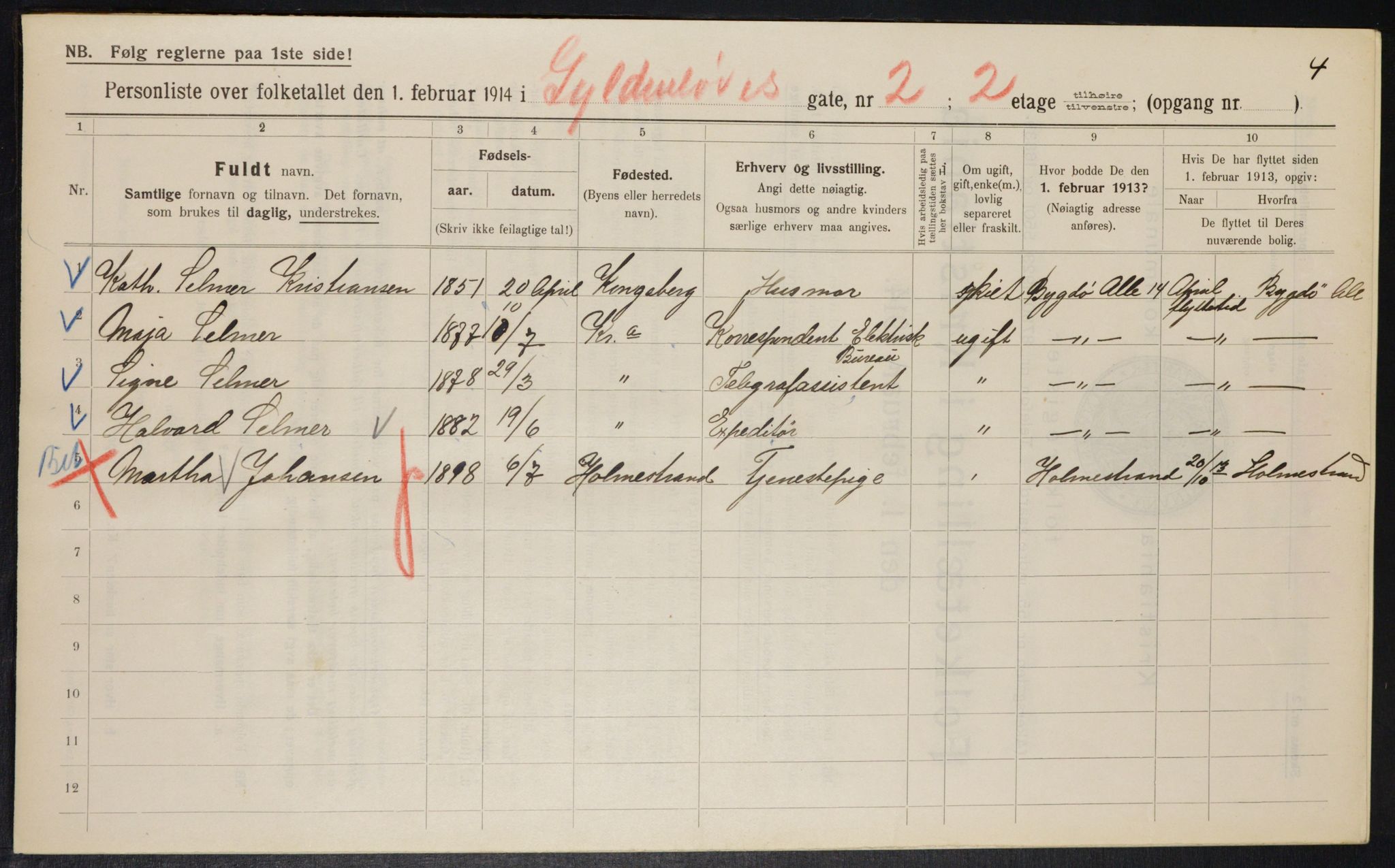 OBA, Municipal Census 1914 for Kristiania, 1914, p. 32542