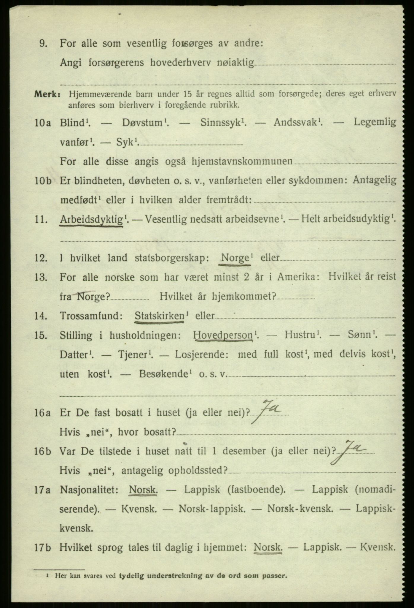 SATØ, 1920 census for Kvæfjord, 1920, p. 4186