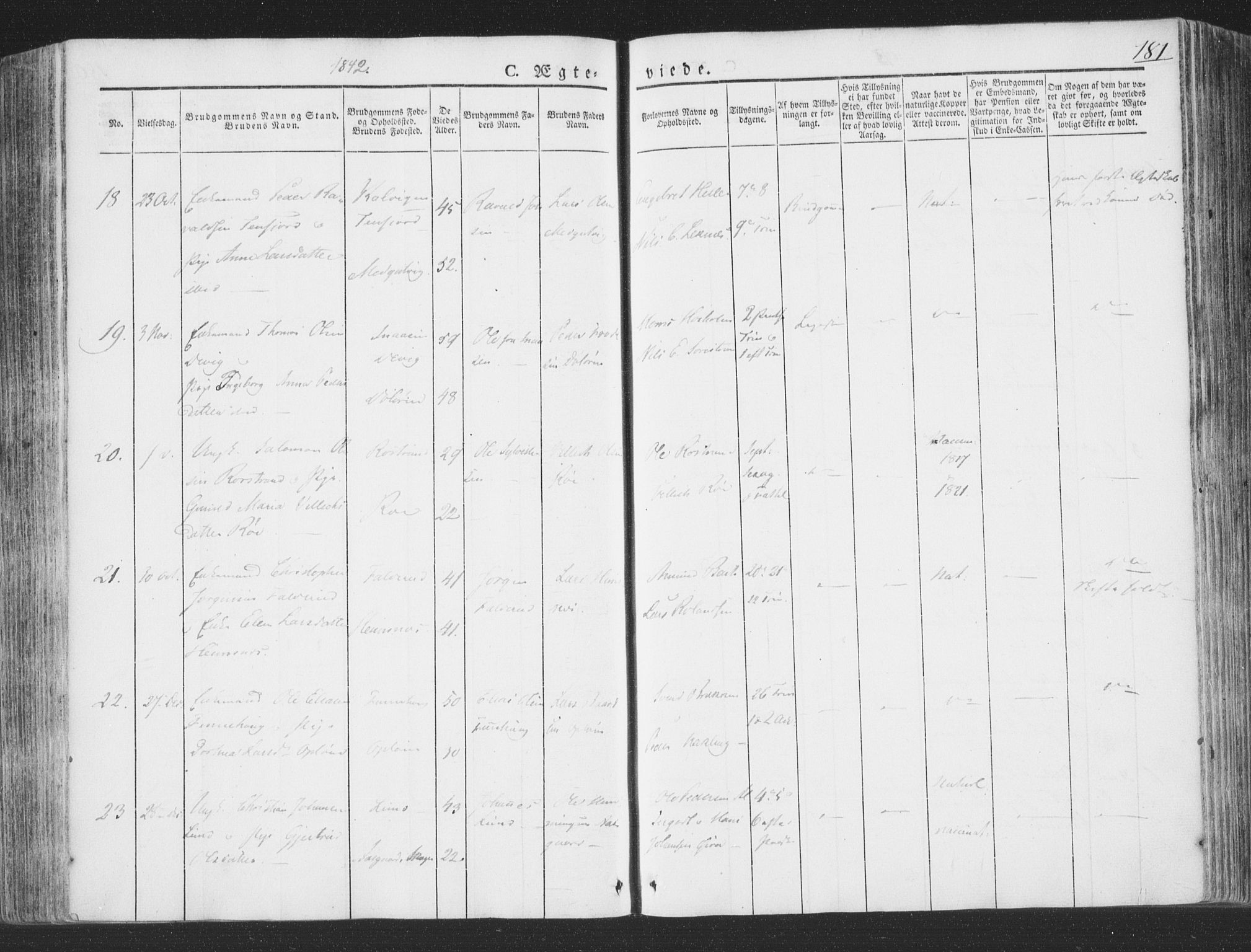 Ministerialprotokoller, klokkerbøker og fødselsregistre - Nord-Trøndelag, SAT/A-1458/780/L0639: Parish register (official) no. 780A04, 1830-1844, p. 181