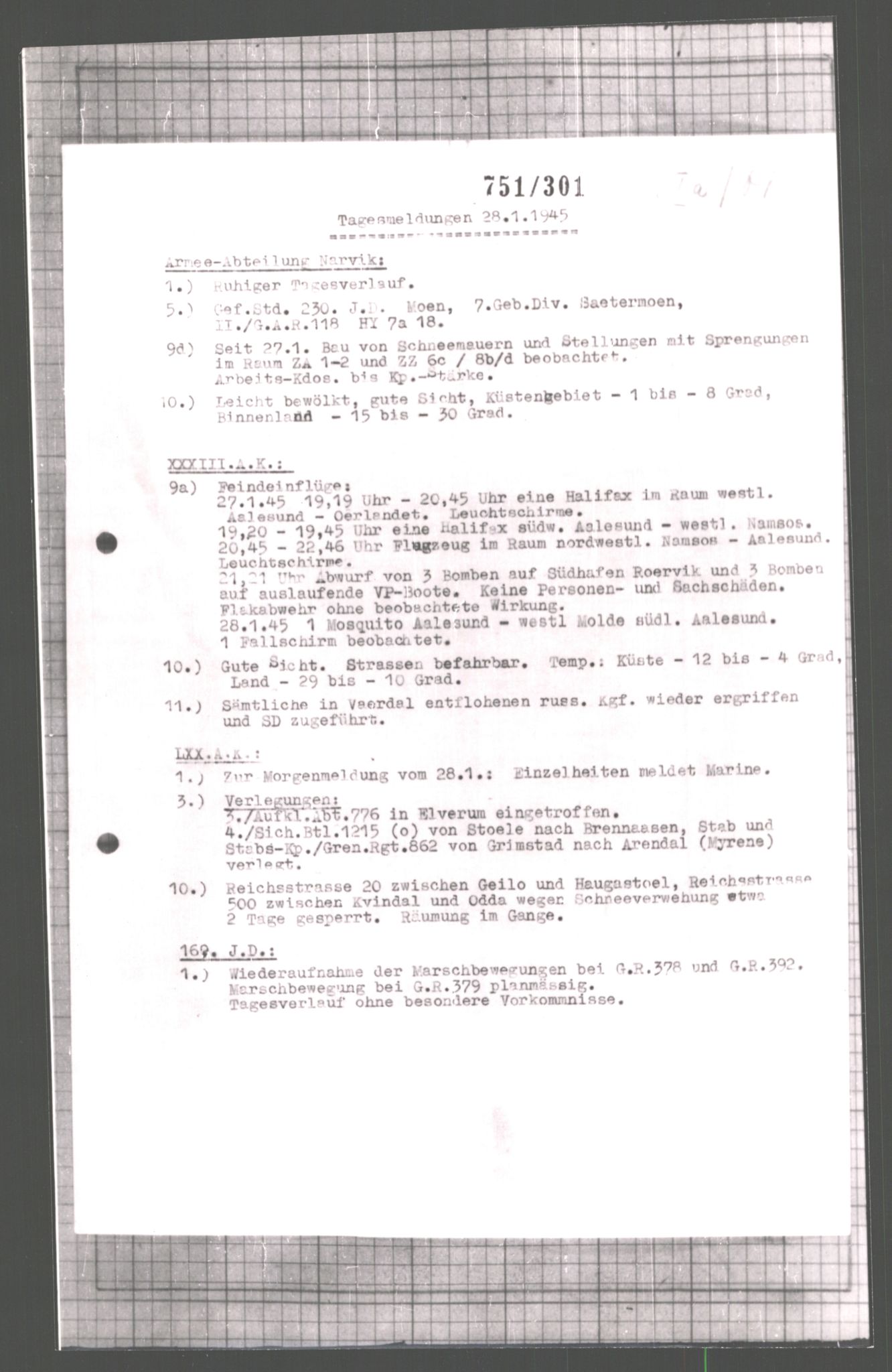 Forsvarets Overkommando. 2 kontor. Arkiv 11.4. Spredte tyske arkivsaker, AV/RA-RAFA-7031/D/Dar/Dara/L0006: Krigsdagbøker for 20. Gebirgs-Armee-Oberkommando (AOK 20), 1945, p. 847