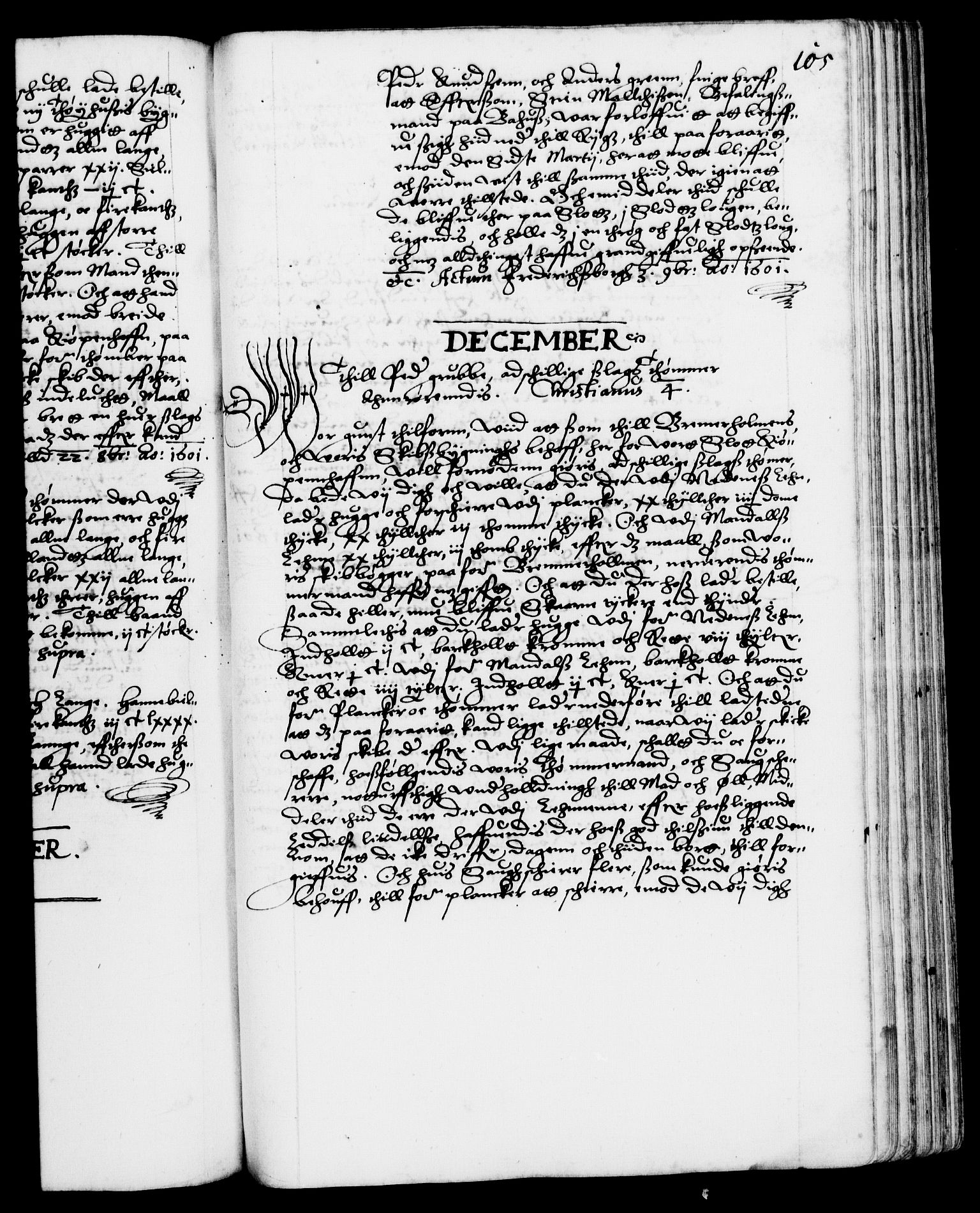 Danske Kanselli 1572-1799, RA/EA-3023/F/Fc/Fca/Fcab/L0003: Norske tegnelser (mikrofilm), 1596-1616, p. 105a