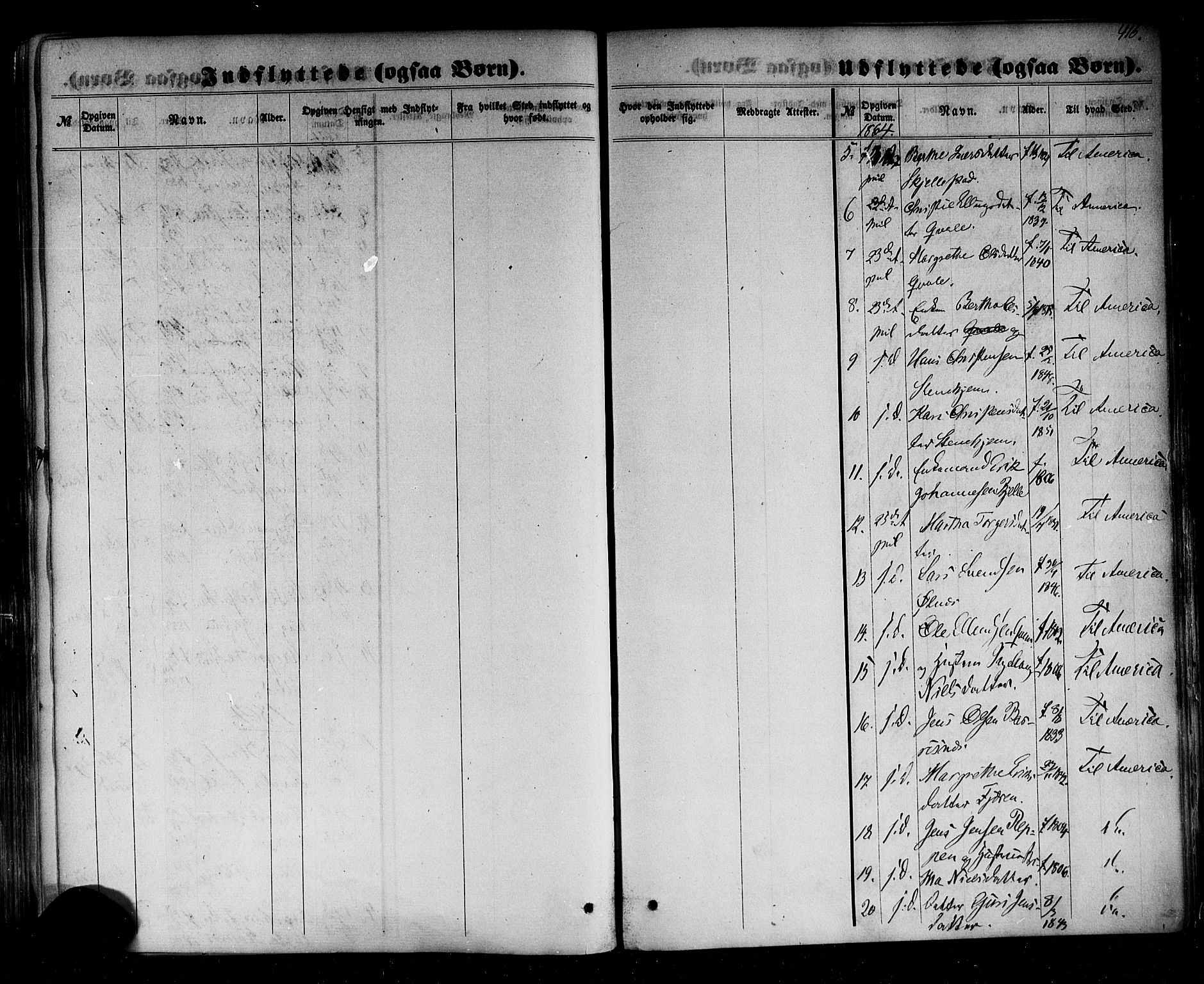 Sogndal sokneprestembete, SAB/A-81301/H/Haa/Haaa/L0013: Parish register (official) no. A 13, 1859-1877, p. 416