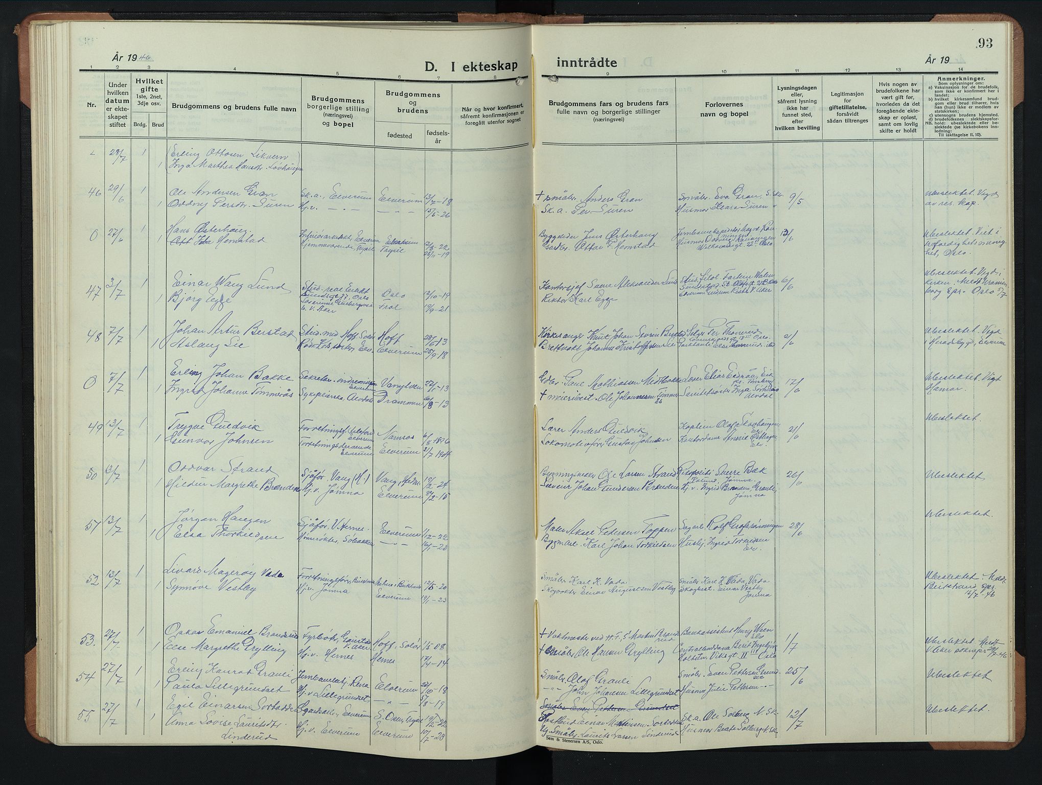 Elverum prestekontor, AV/SAH-PREST-044/H/Ha/Hab/L0033: Parish register (copy) no. 33, 1934-1947, p. 93