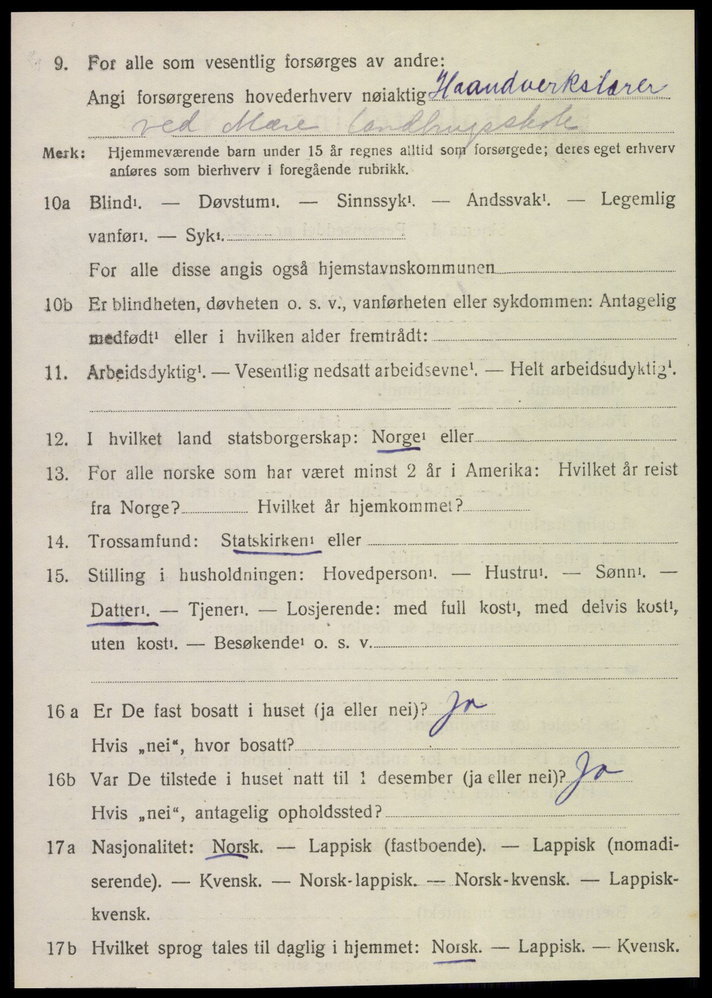 SAT, 1920 census for Sparbu, 1920, p. 2108