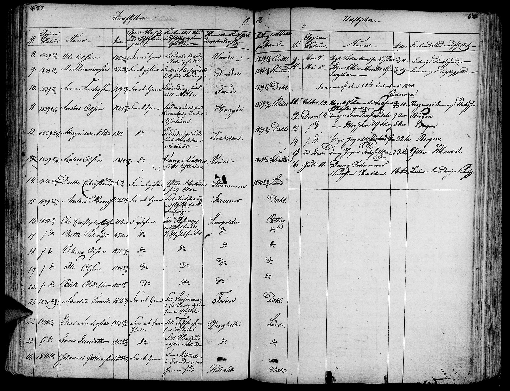 Askvoll sokneprestembete, SAB/A-79501/H/Haa/Haaa/L0010: Parish register (official) no. A 10, 1821-1844, p. 678-679