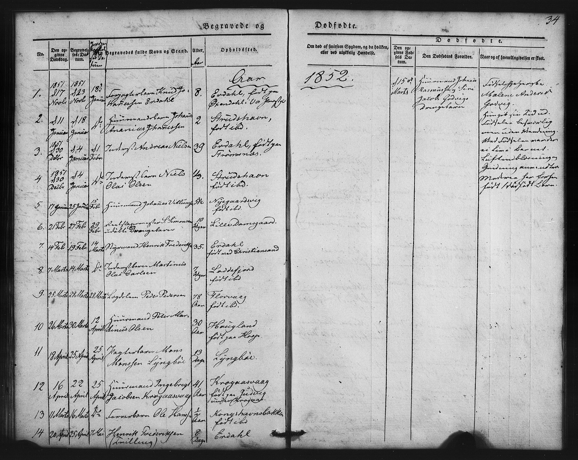 Askøy Sokneprestembete, AV/SAB-A-74101/H/Ha/Haa/Haaa/L0007: Parish register (official) no. A 7, 1842-1852, p. 34