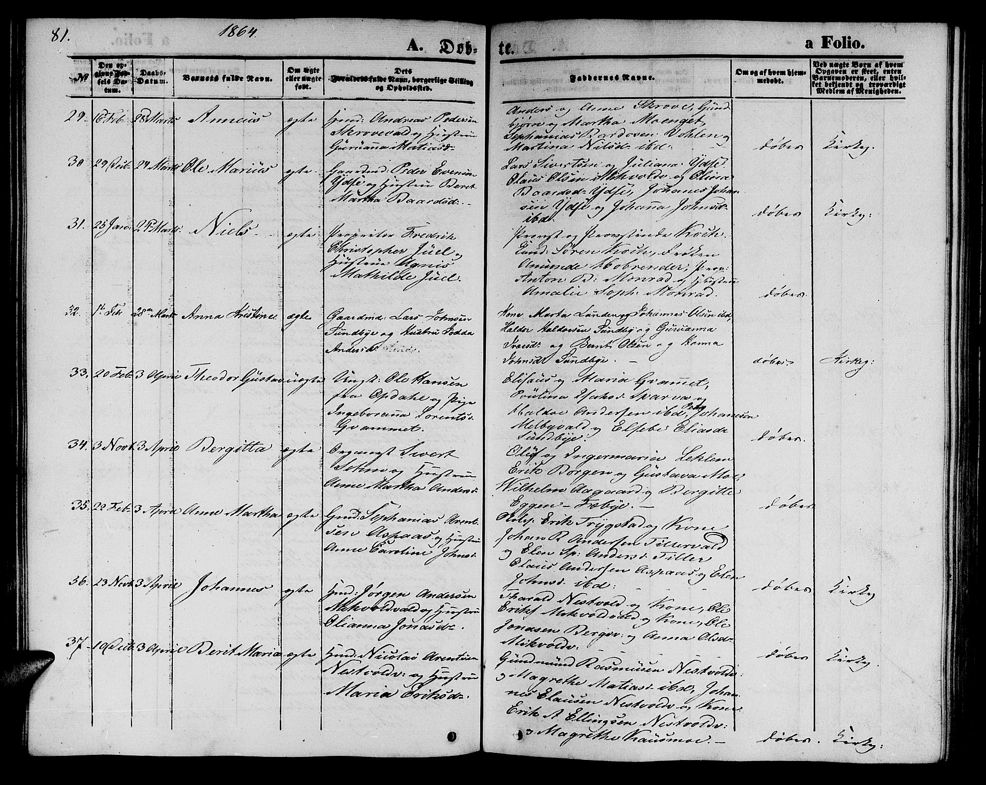 Ministerialprotokoller, klokkerbøker og fødselsregistre - Nord-Trøndelag, AV/SAT-A-1458/723/L0254: Parish register (copy) no. 723C02, 1858-1868, p. 81