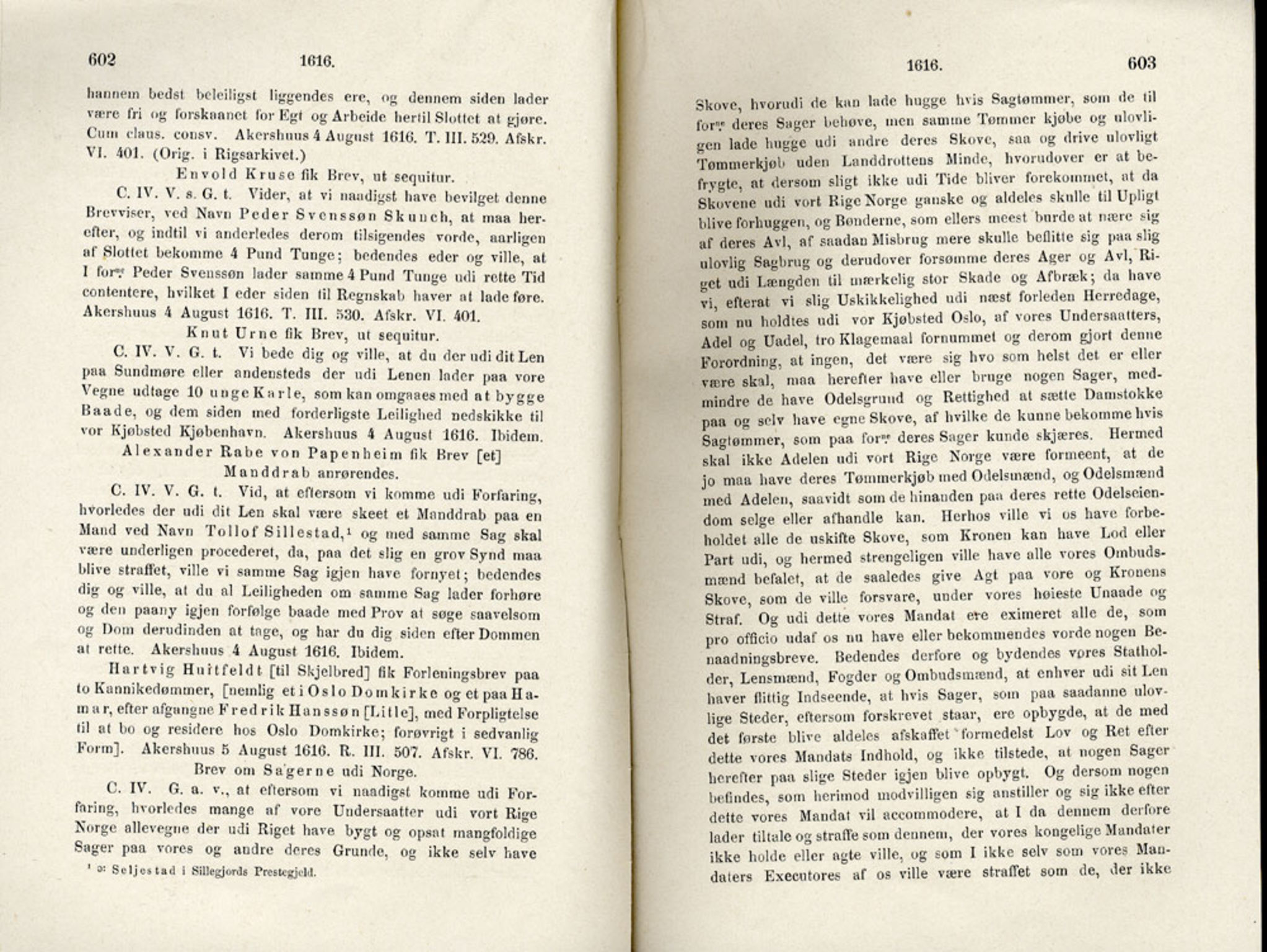 Publikasjoner utgitt av Det Norske Historiske Kildeskriftfond, PUBL/-/-/-: Norske Rigs-Registranter, bind 4, 1603-1618, p. 602-603