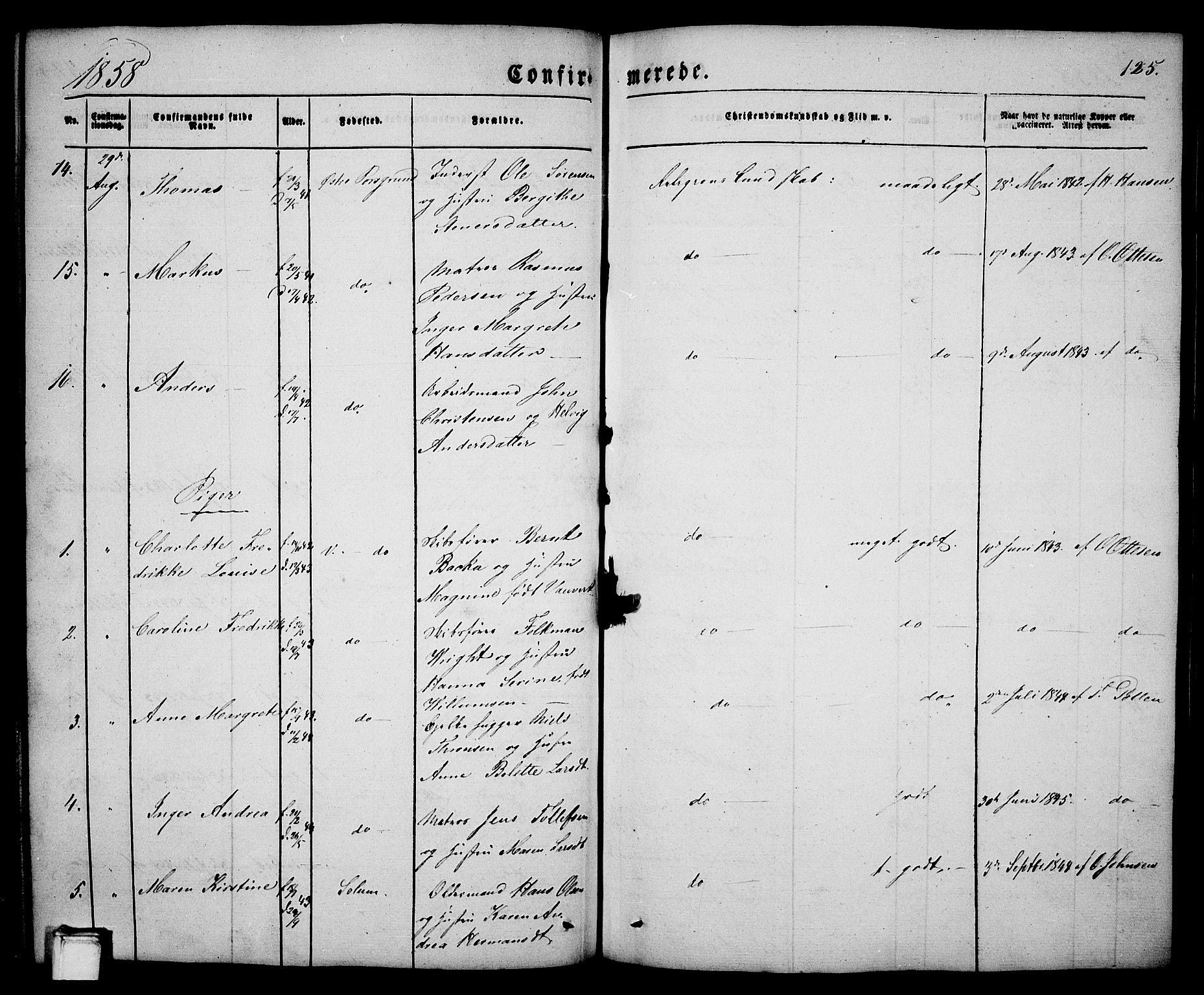 Porsgrunn kirkebøker , AV/SAKO-A-104/G/Ga/L0002: Parish register (copy) no. I 2, 1847-1877, p. 125